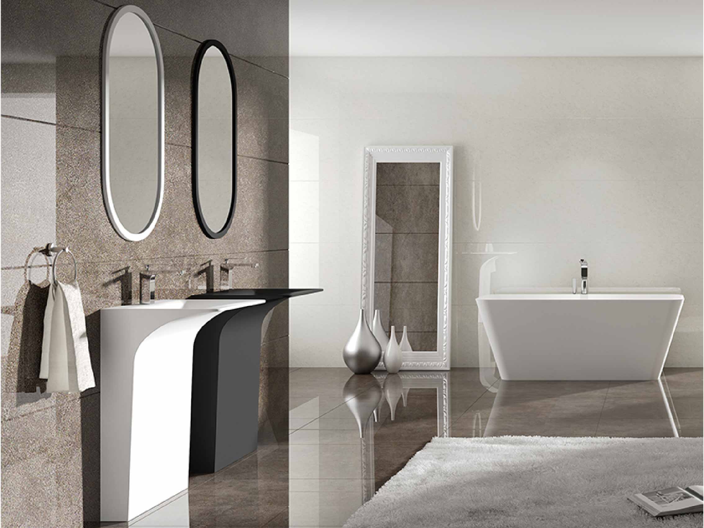 One Gallery 一體式異形柱盆