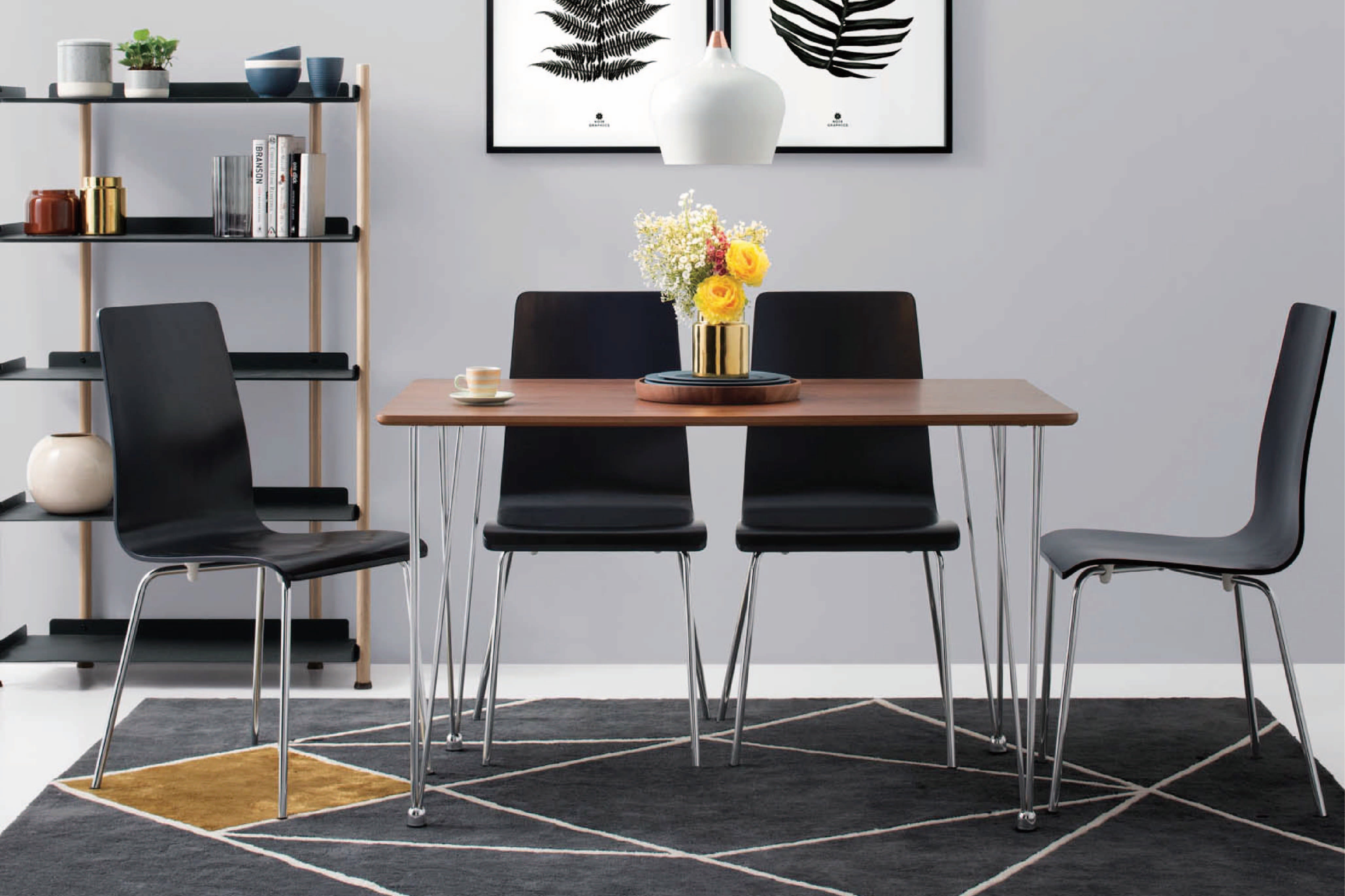 馬來西亞原裝進口實木傢俬 - LU系列 - MIZELL餐桌組合 (1+4)