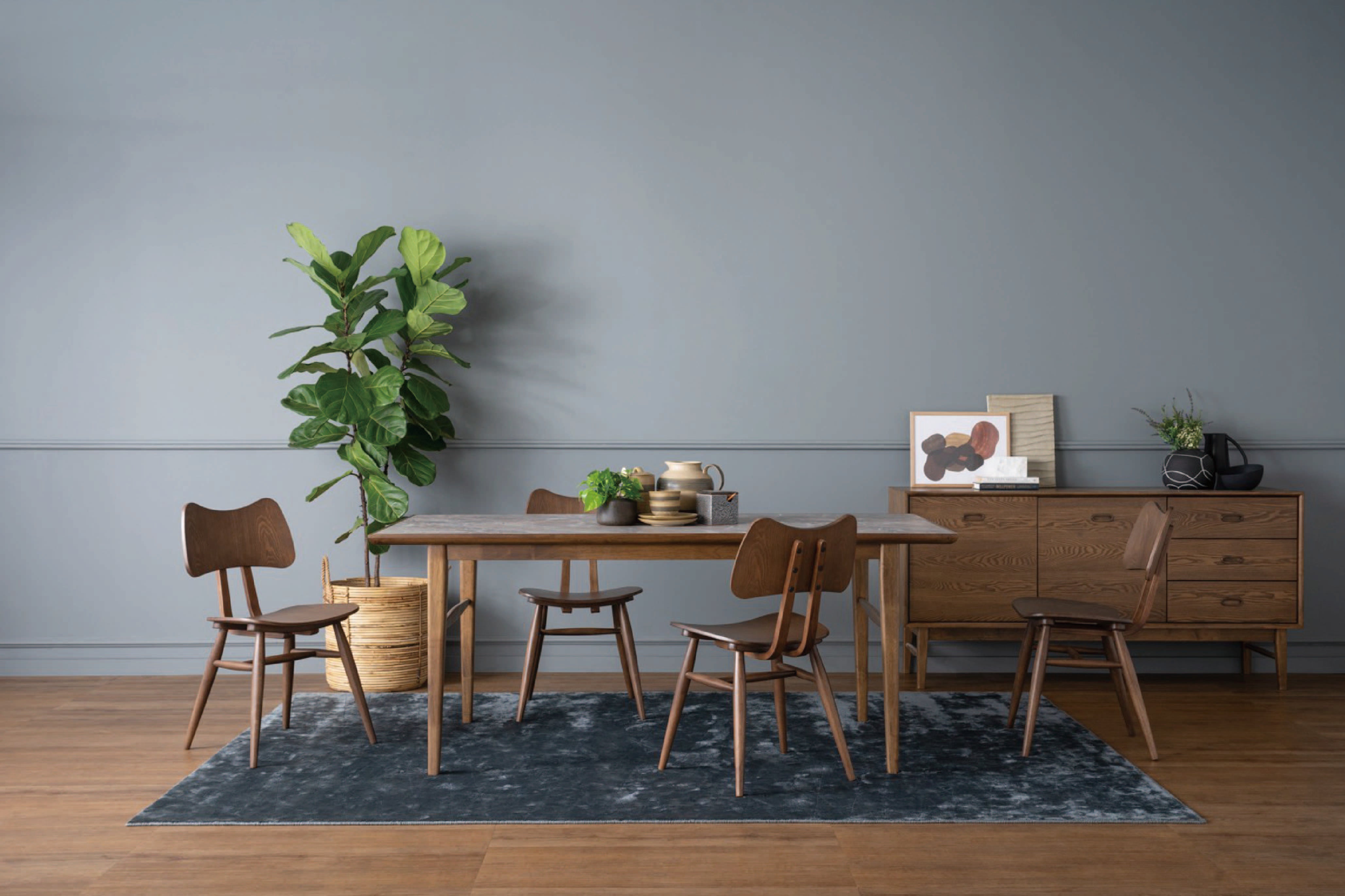 馬來西亞原裝進口實木傢俬 - LU系列 - HAYTON雲石餐桌