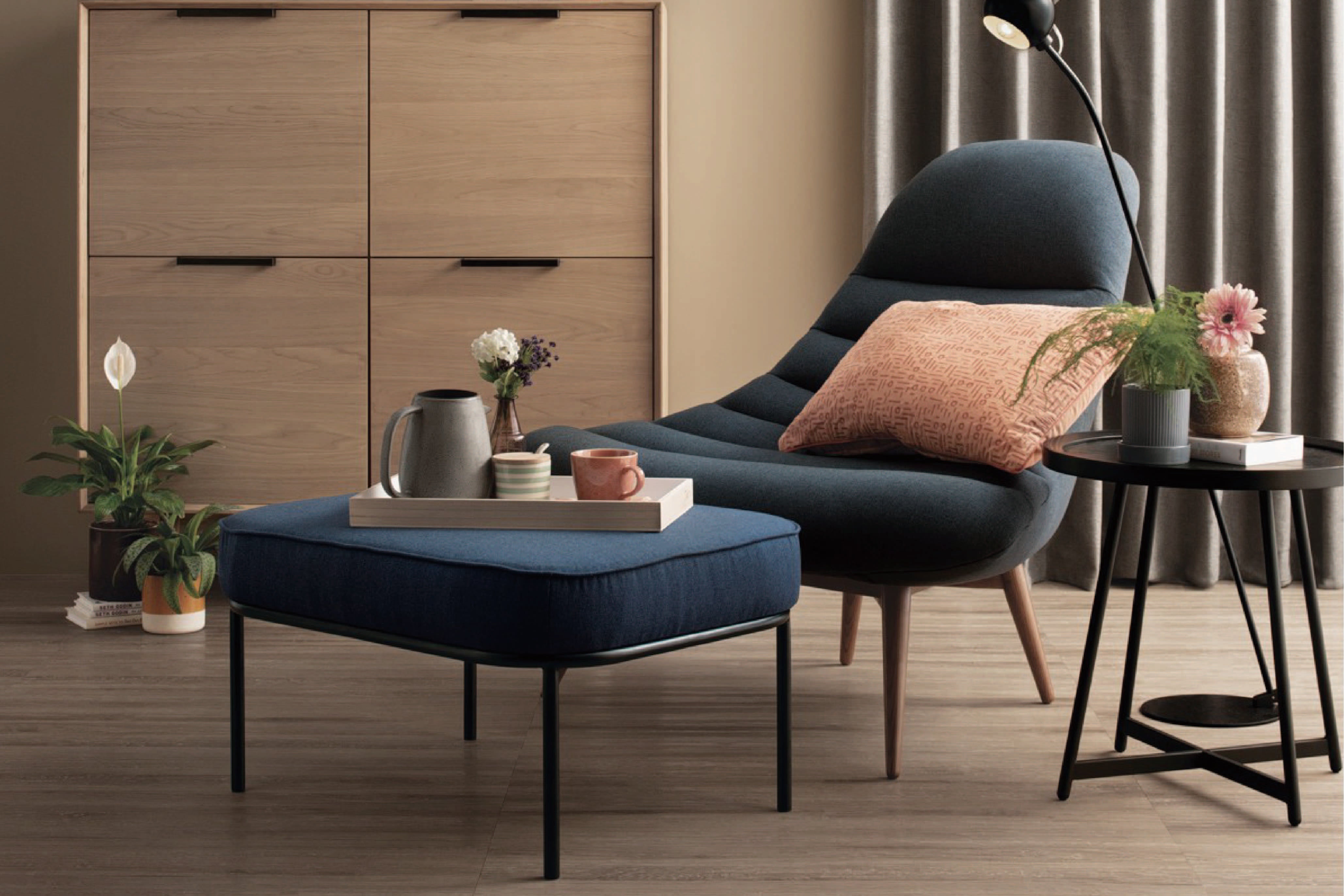 馬來西亞原裝進口實木傢俬 - LU系列 - LOYALE休閒椅