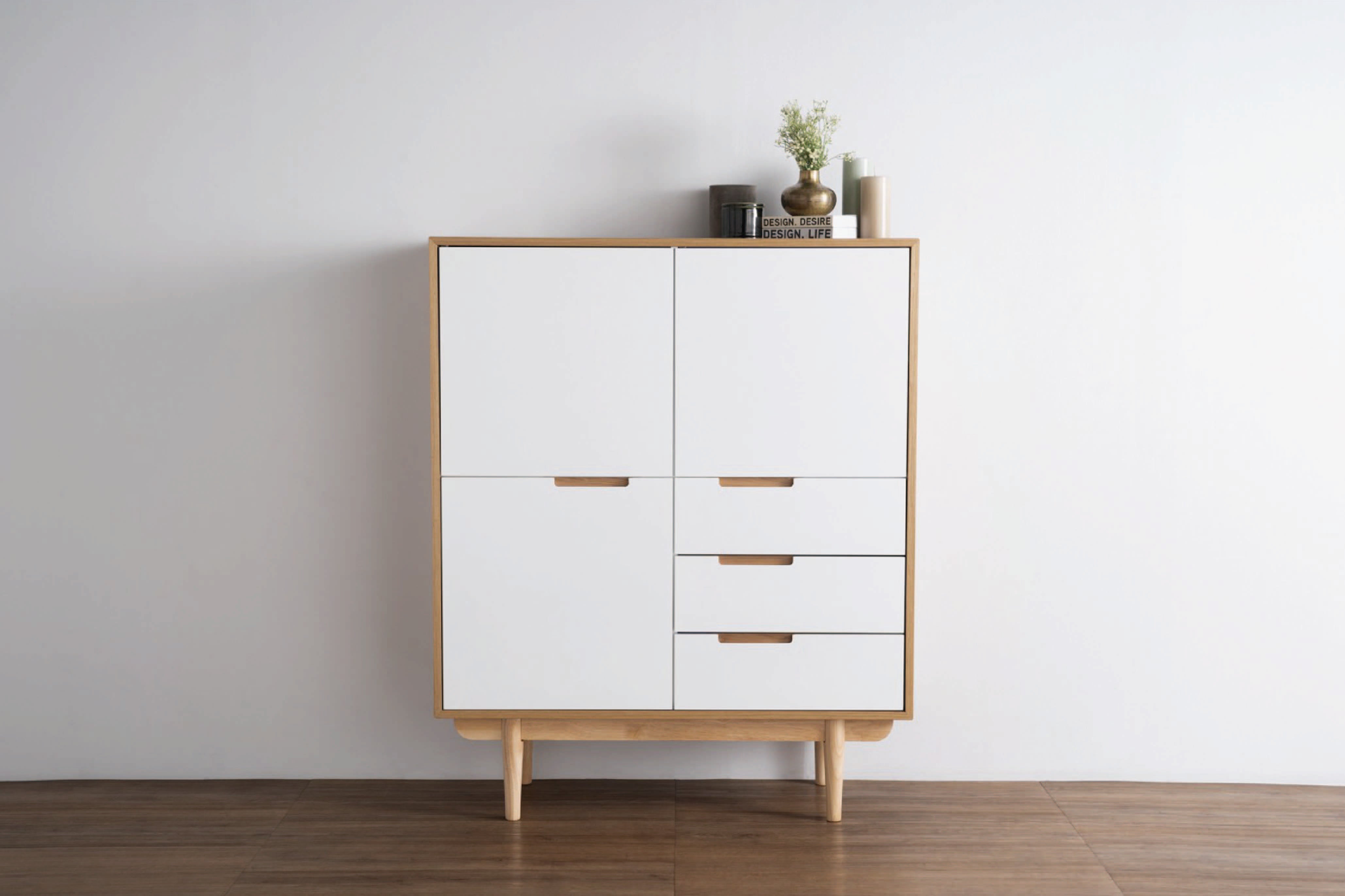 馬來西亞原裝進口實木傢俬 - LU系列 - NAKULA高身儲物邊櫃