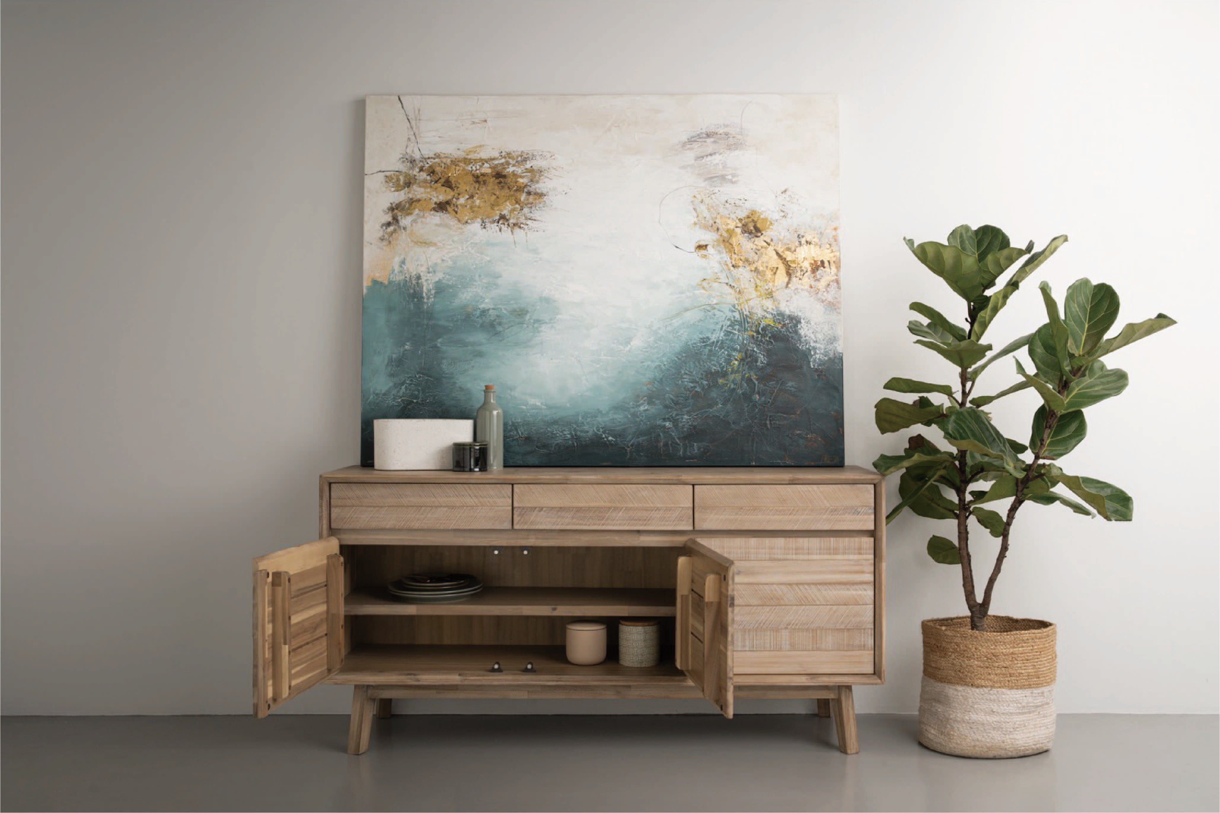 馬來西亞原裝進口實木傢俬 - F系列 - Millai米萊邊櫃