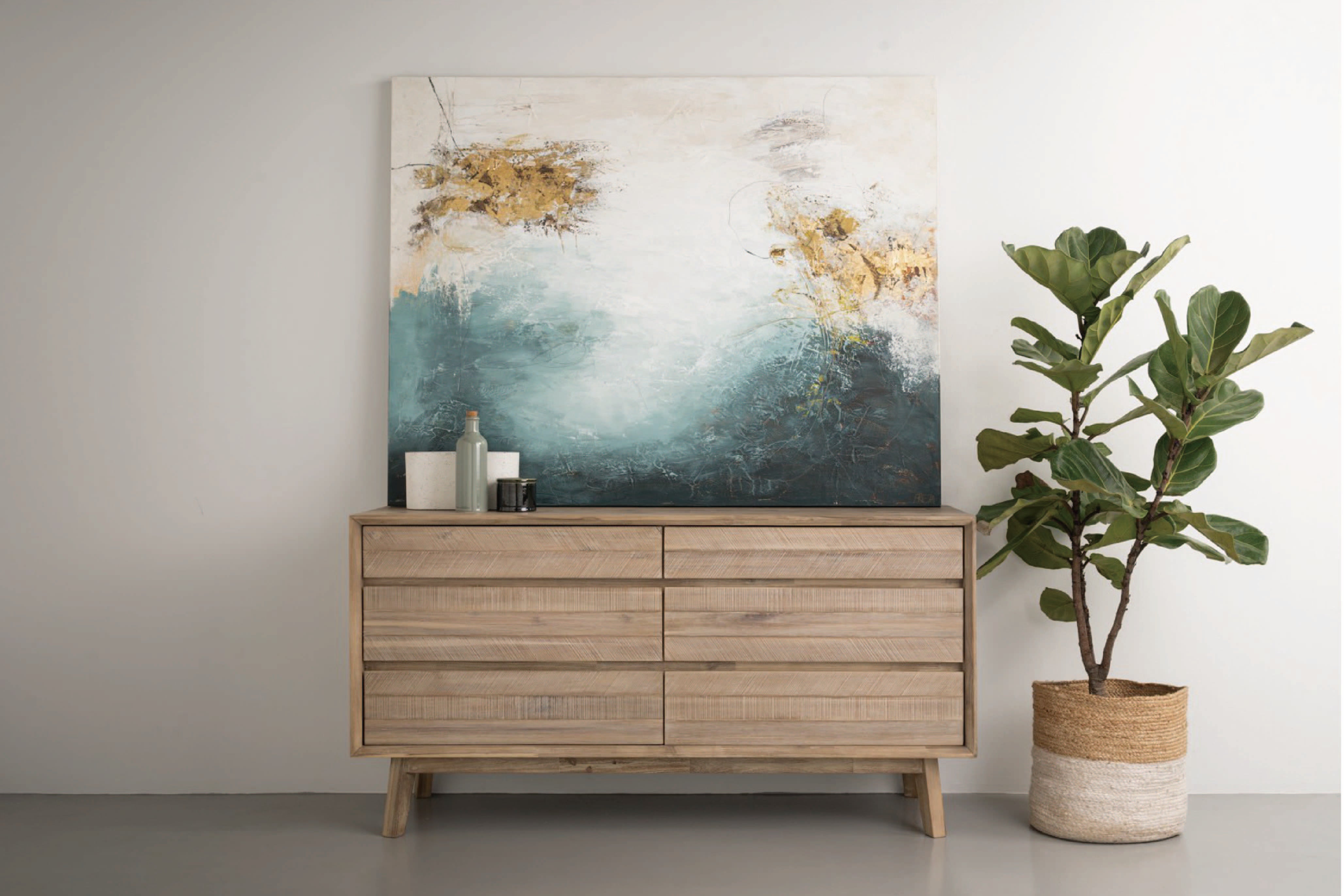 馬來西亞原裝進口實木傢俬 - F系列 - Millai米萊六門儲物組合側櫃