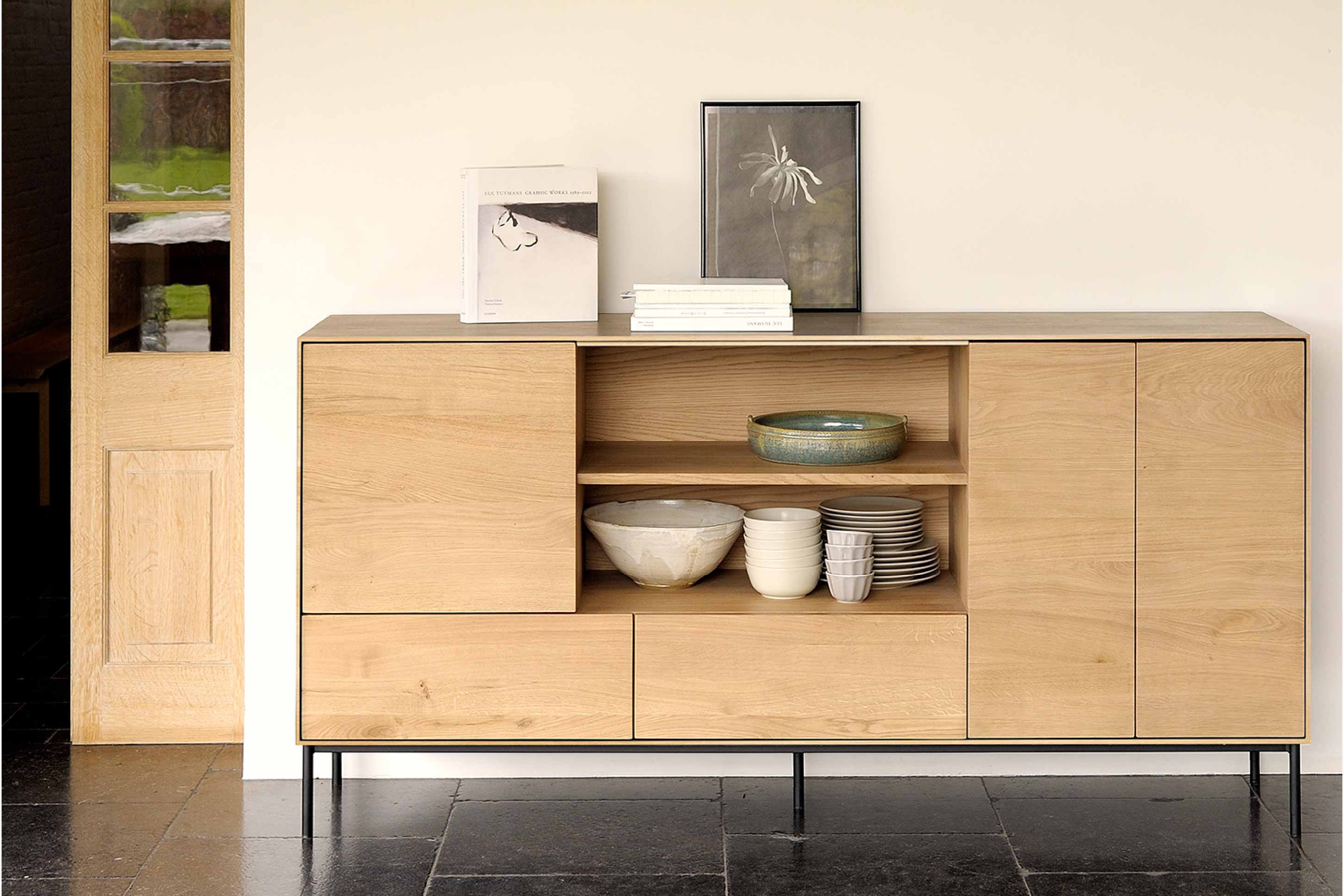 比利時原裝進口實木傢俬 - 收納系列 - Whitebird系列橡木三門餐具櫃