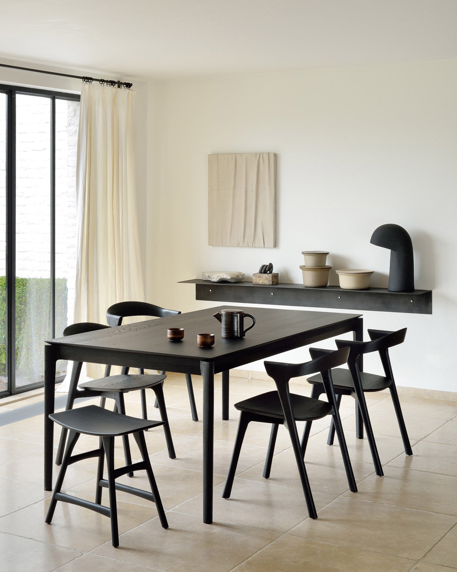 比利時原裝進口實木傢俬 - 伸縮系列 - Bok系列黑色橡木可伸縮餐桌