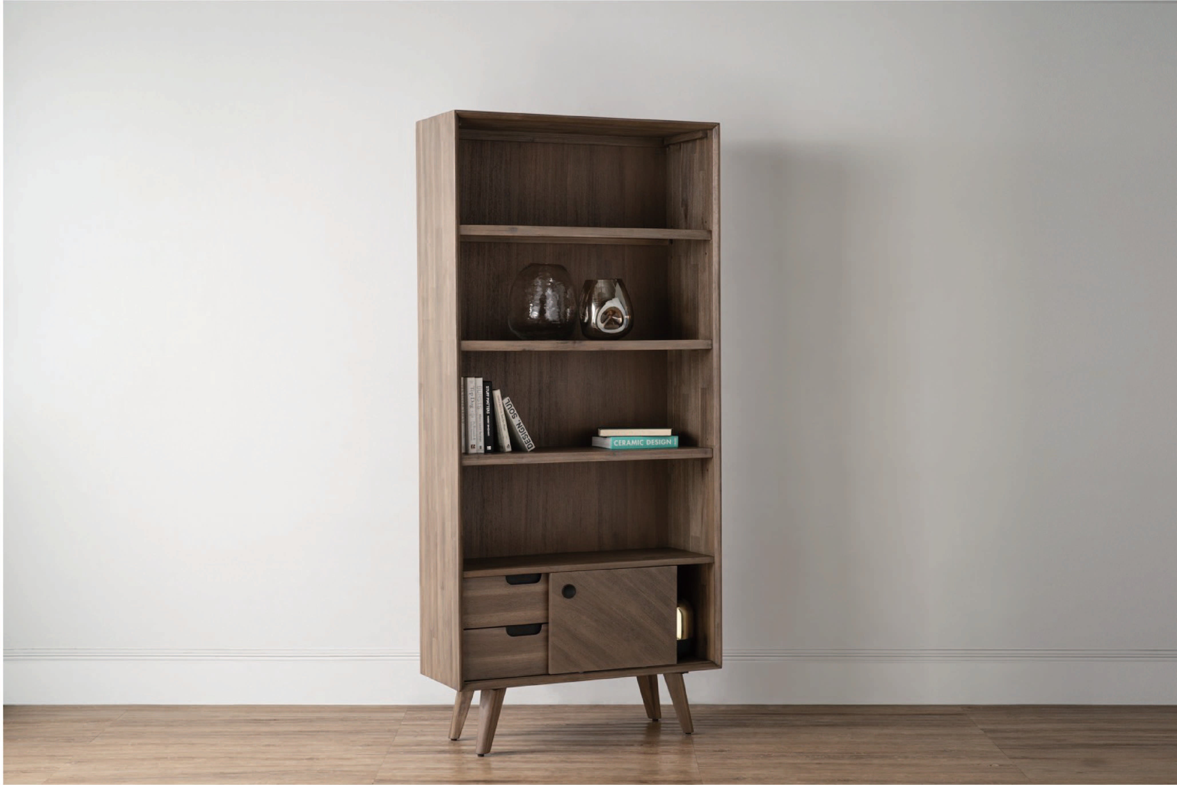 馬來西亞原裝進口實木傢俬 - F系列 - Neo尼奧雙層抽屜書櫃