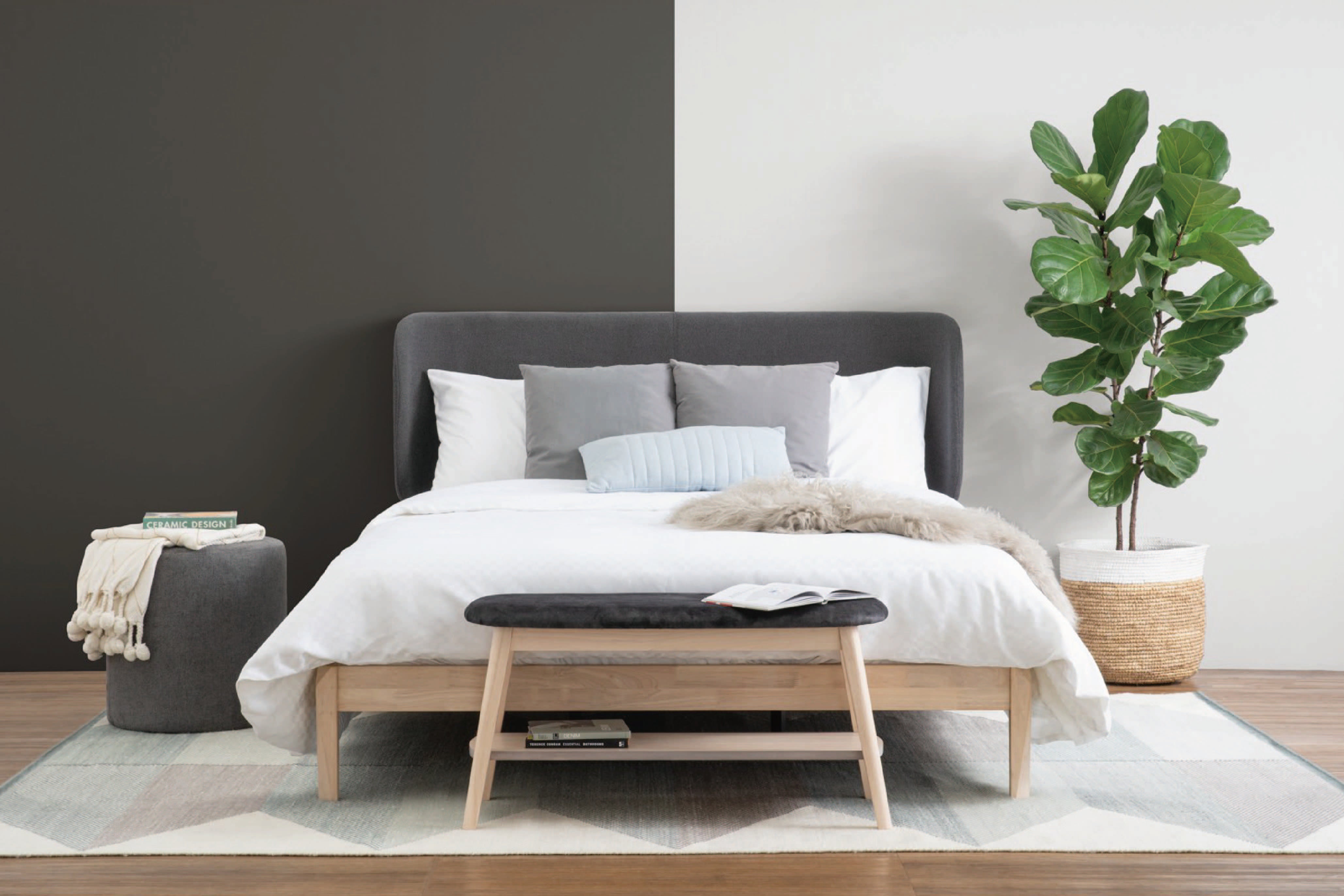 馬來西亞原裝進口實木傢俬 - LU系列 - KAIJI雙人床架 (Queen Size)