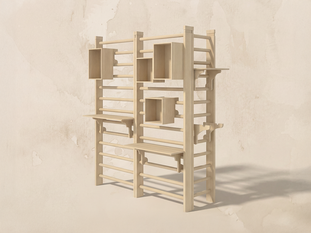 伸縮梯櫃連工作枱