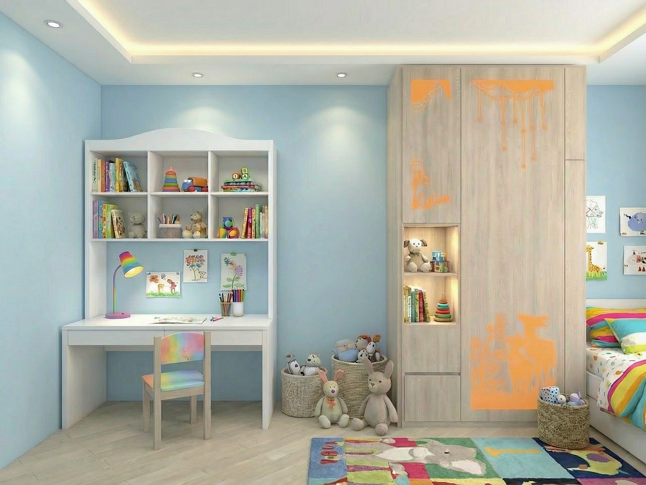 特色雕刻發光衣櫃