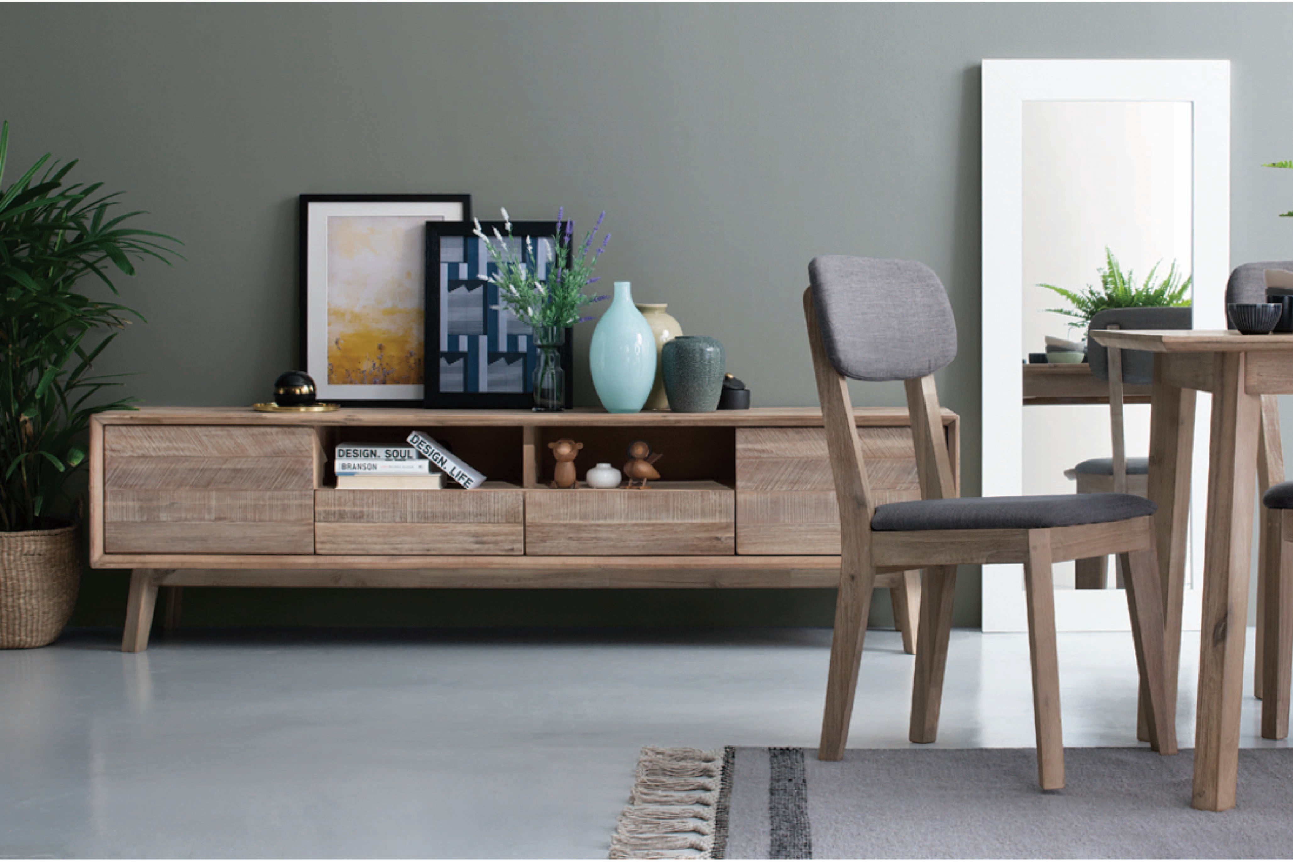 馬來西亞原裝進口實木傢俬 - F系列 - Millai米萊邊櫃 (1.6米)