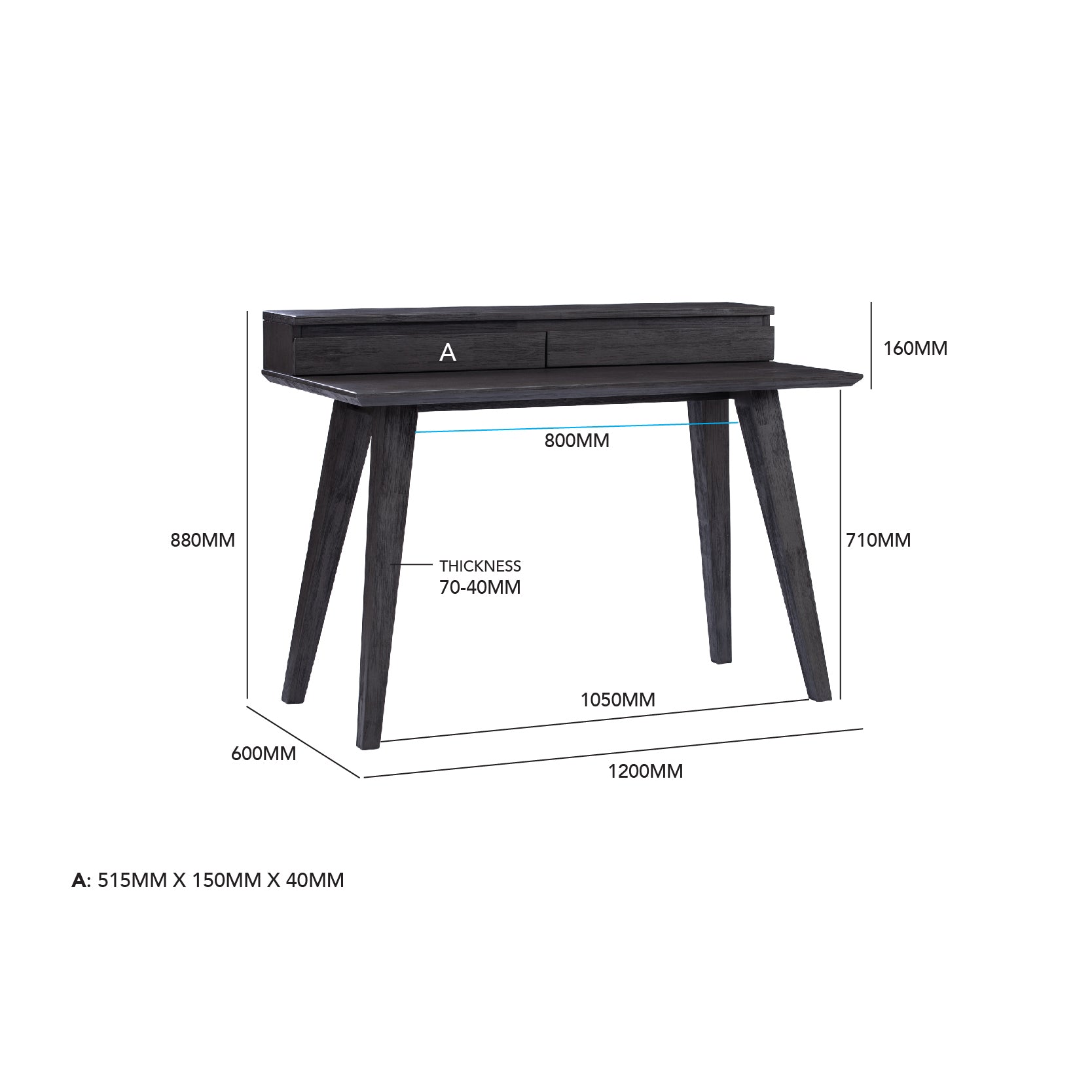 馬來西亞原裝進口實木傢俬 - F系列 - Perth珀斯書桌