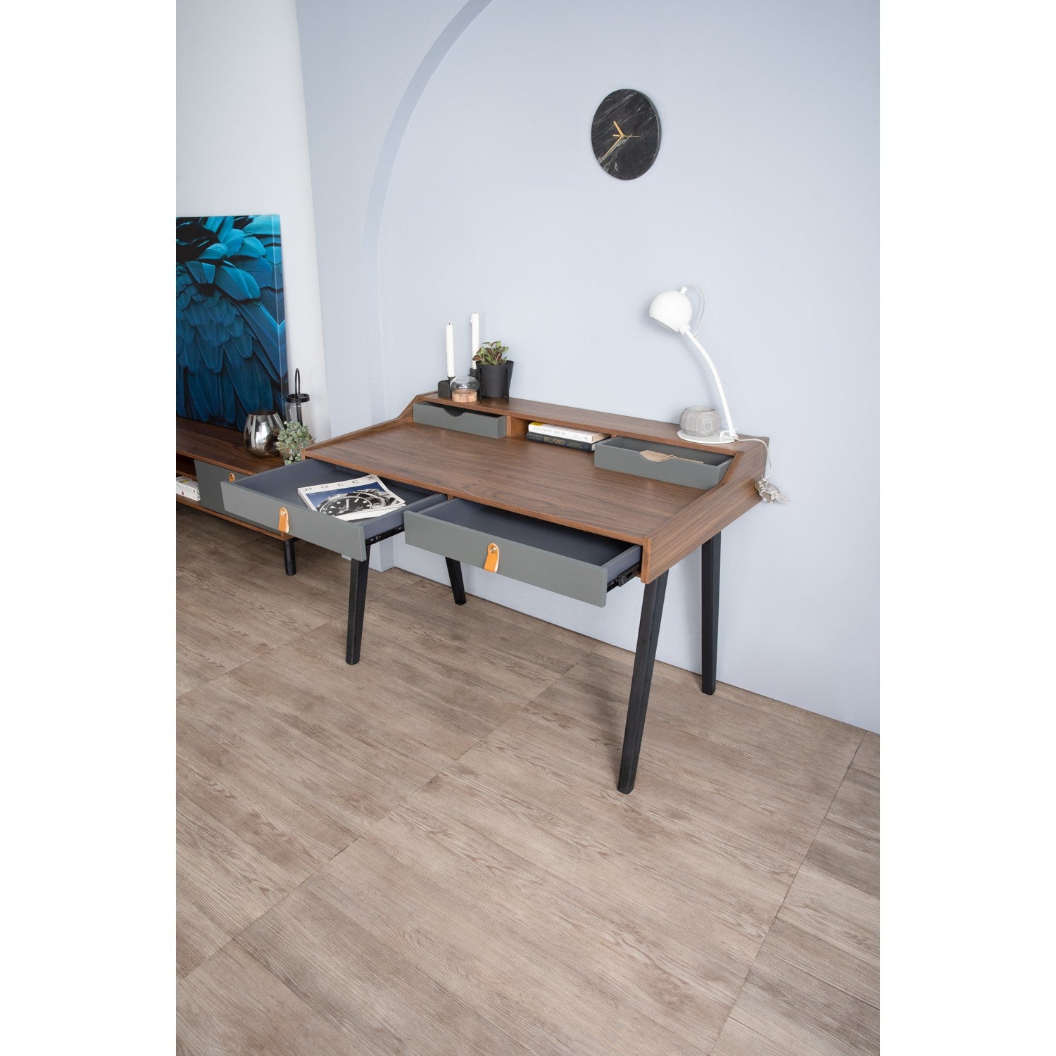 馬來西亞原裝進口實木傢俬 - LU系列 - CASTOR書桌