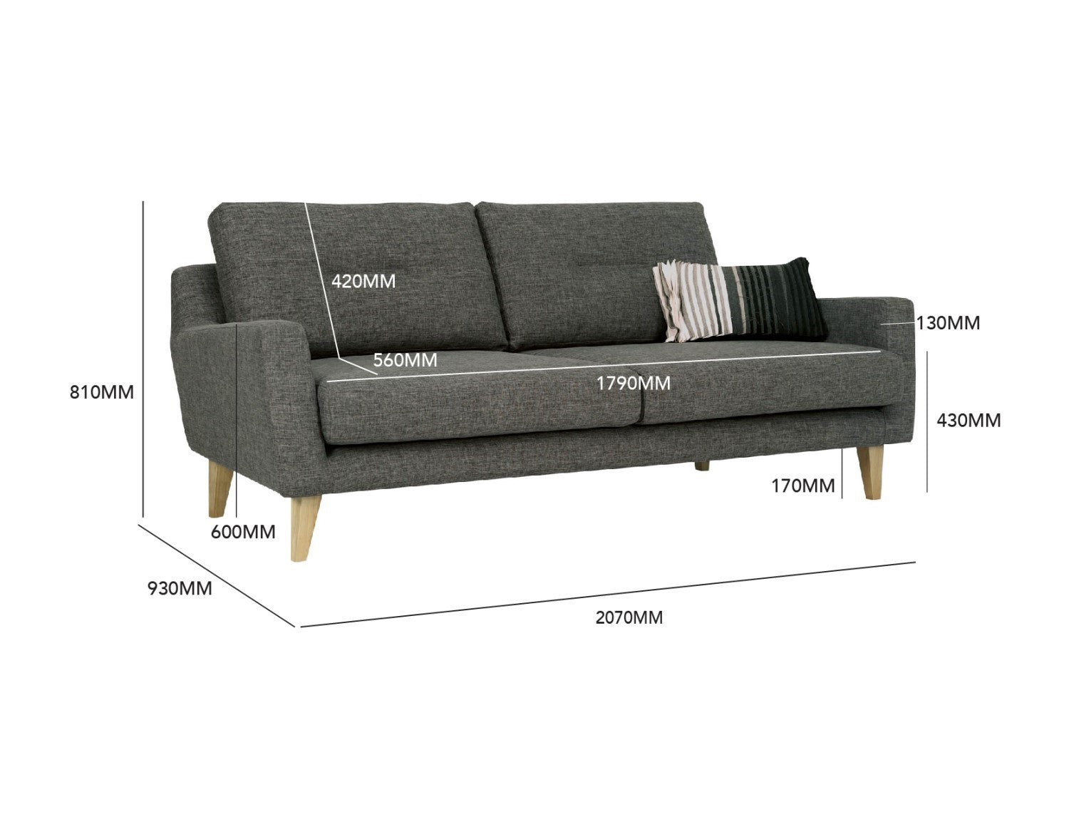 馬來西亞原裝進口實木傢俬 - LU系列 - MALIBU三座位梳化