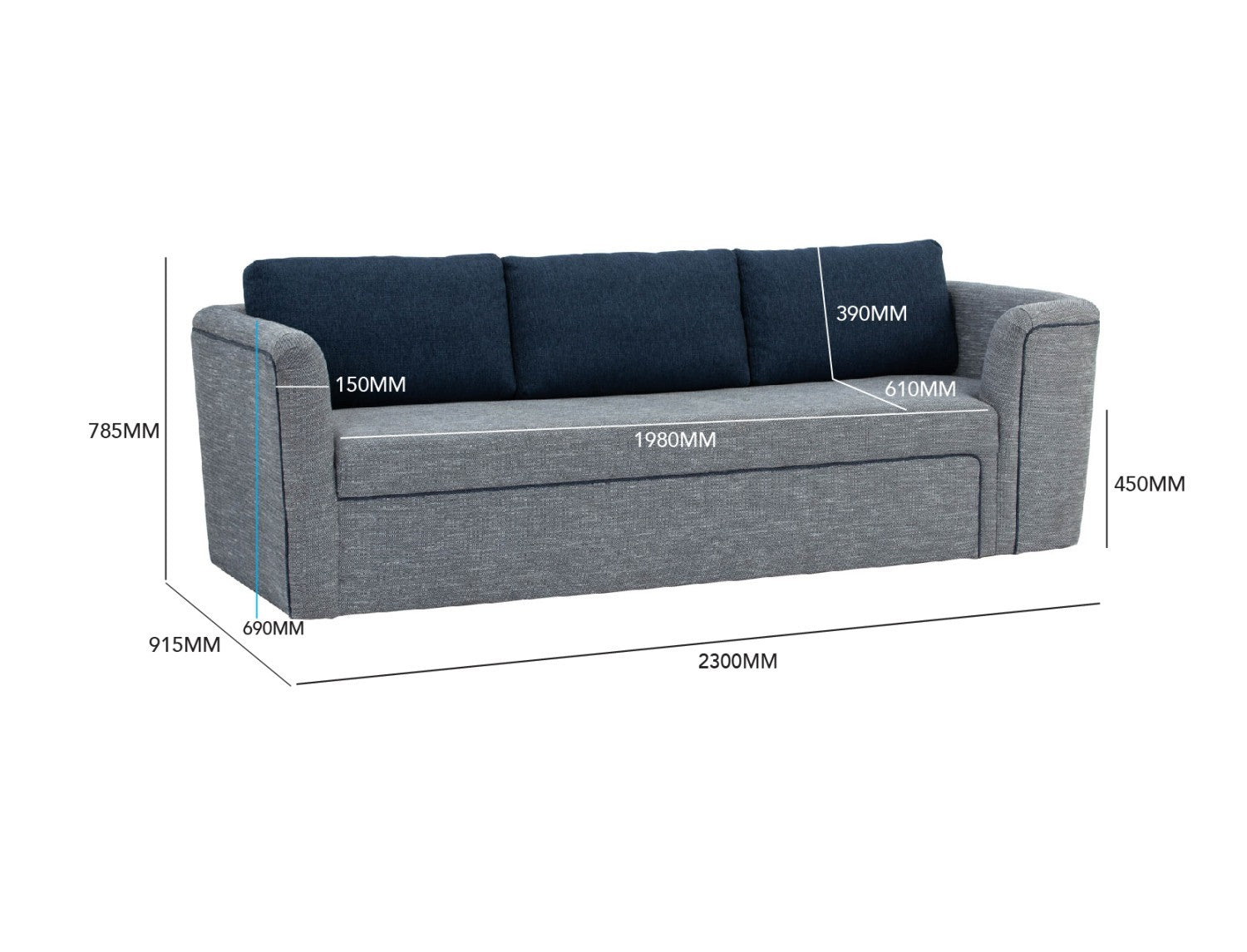 馬來西亞原裝進口實木傢俬 - LU系列 - GREIZ三座位梳化