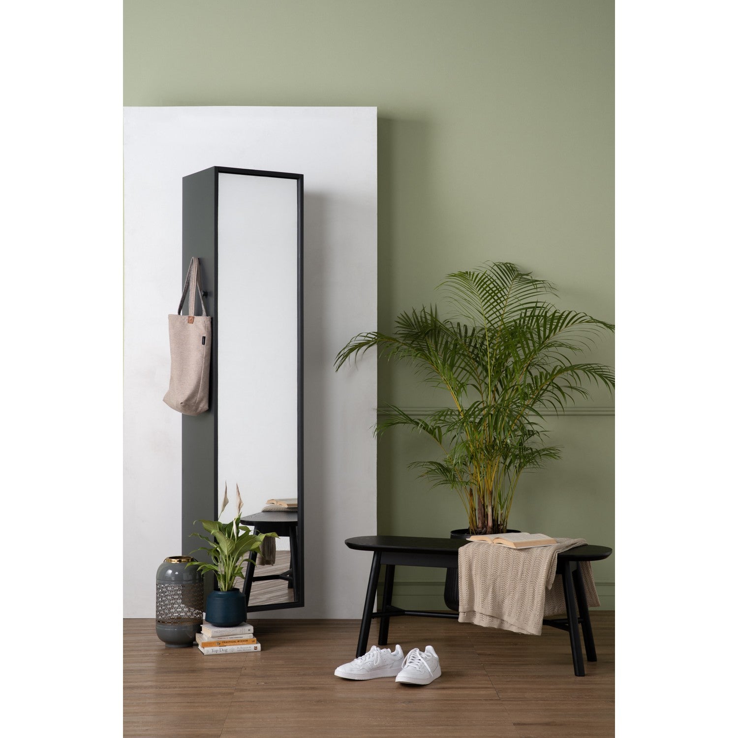 馬來西亞原裝進口實木傢俬 - NZ系列 - FELIPE旋轉式鞋櫃連全身鏡