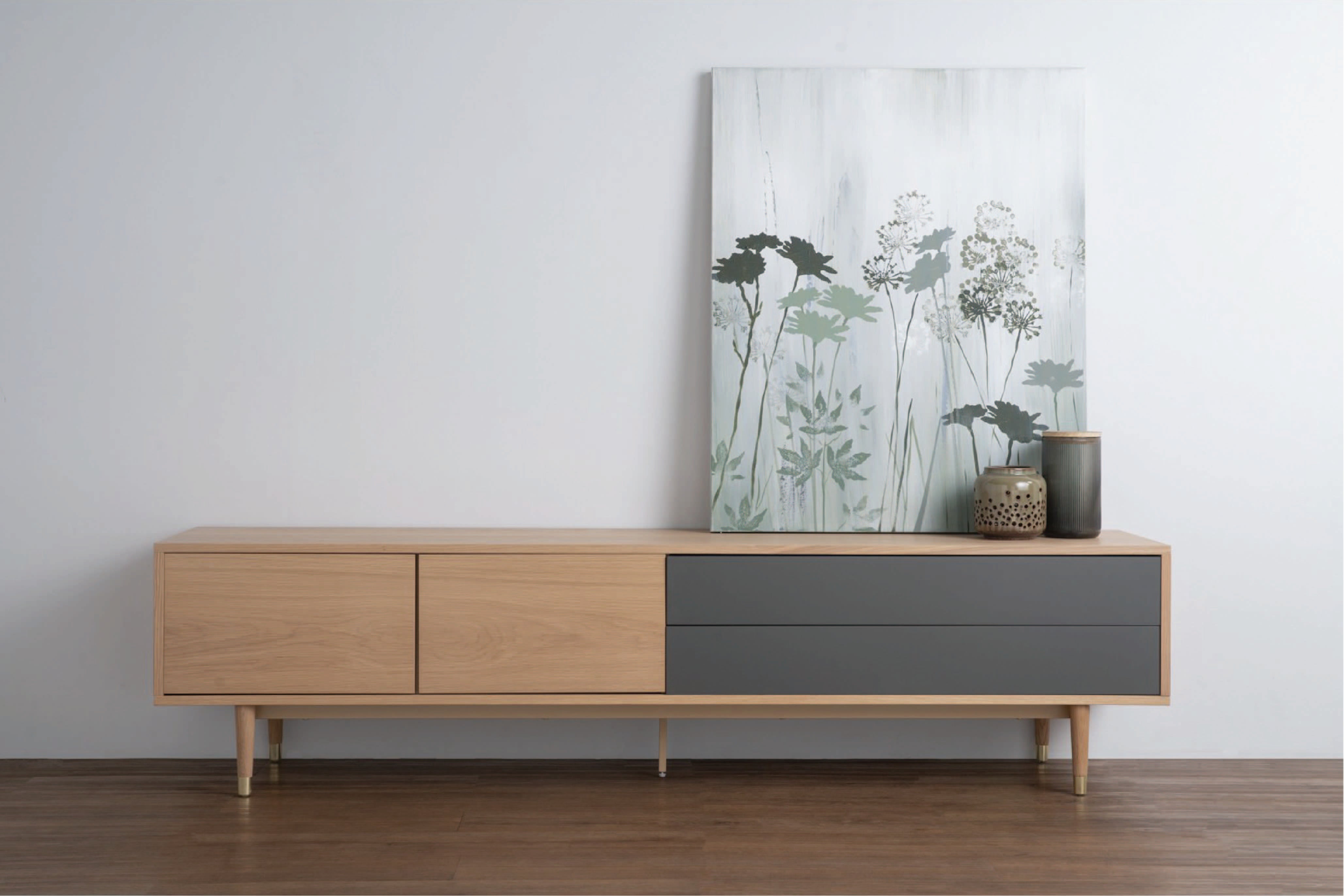 馬來西亞原裝進口實木傢俬 - LU系列 - HOUSTON 2米電視櫃 (橡木)