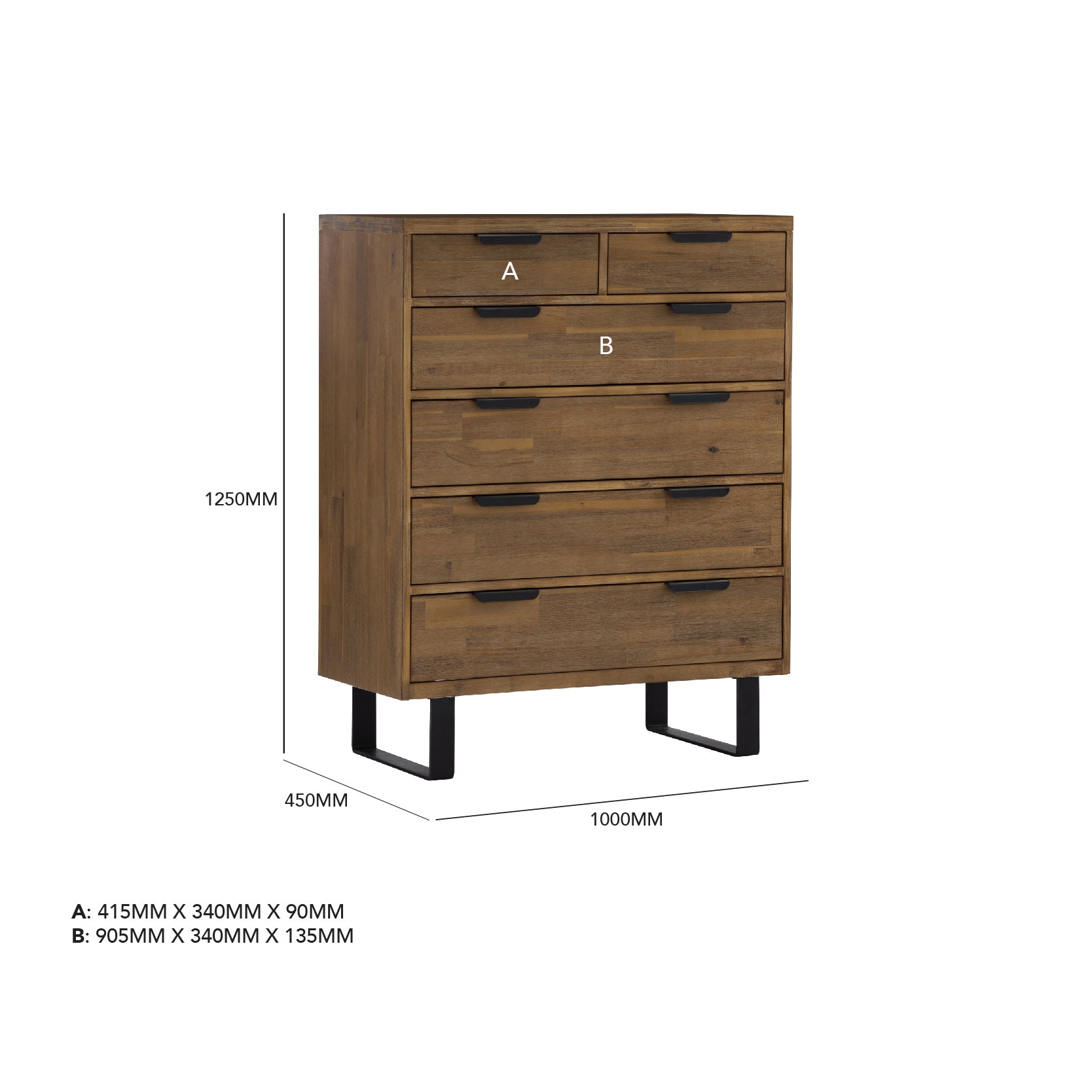 馬來西亞原裝進口實木傢俬 - F系列 - Brighton布萊頓高身邊櫃