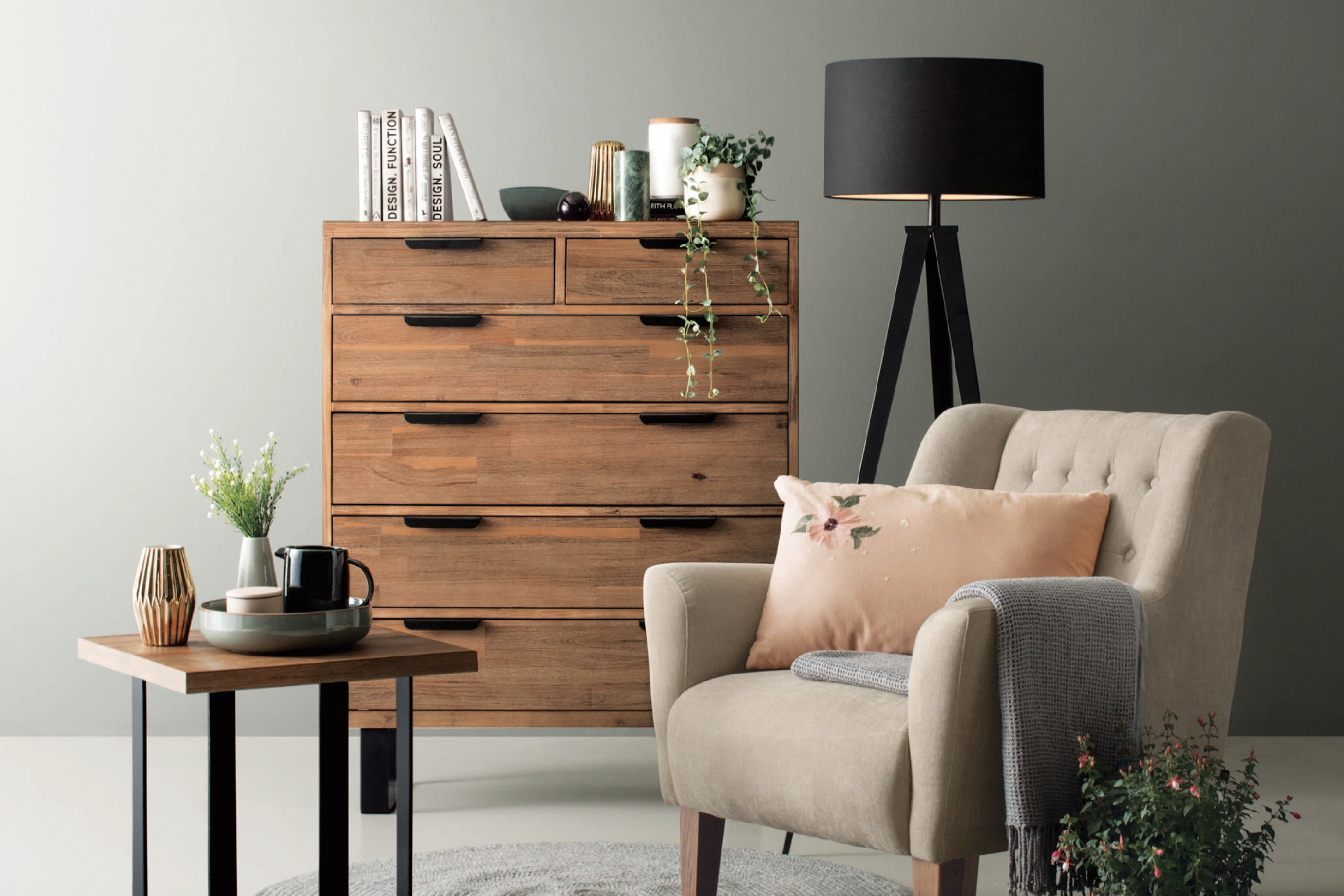 馬來西亞原裝進口實木傢俬 - F系列 - Brighton布萊頓高身邊櫃