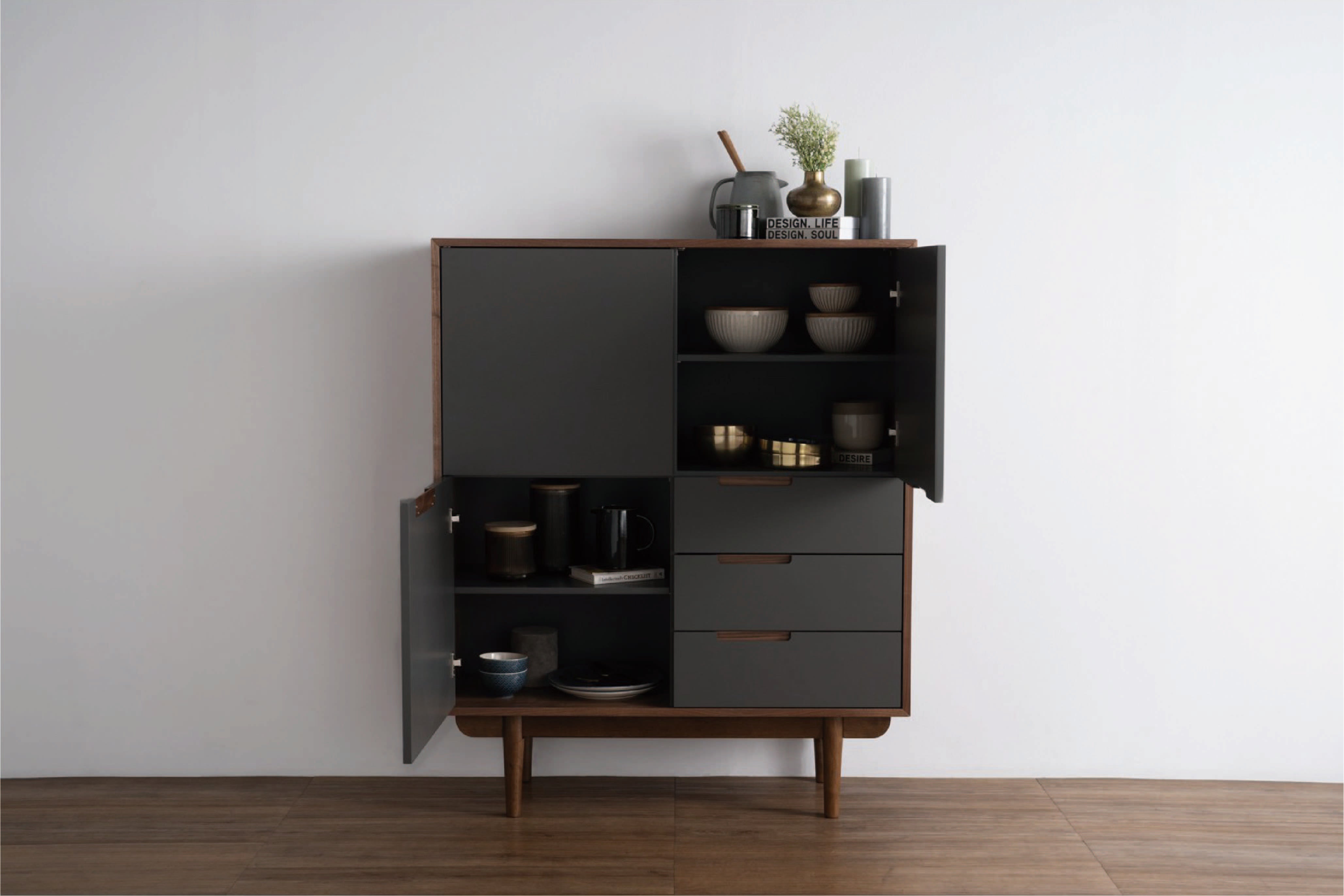 馬來西亞原裝進口實木傢俬 - LU系列 - NAKULA高身儲物邊櫃