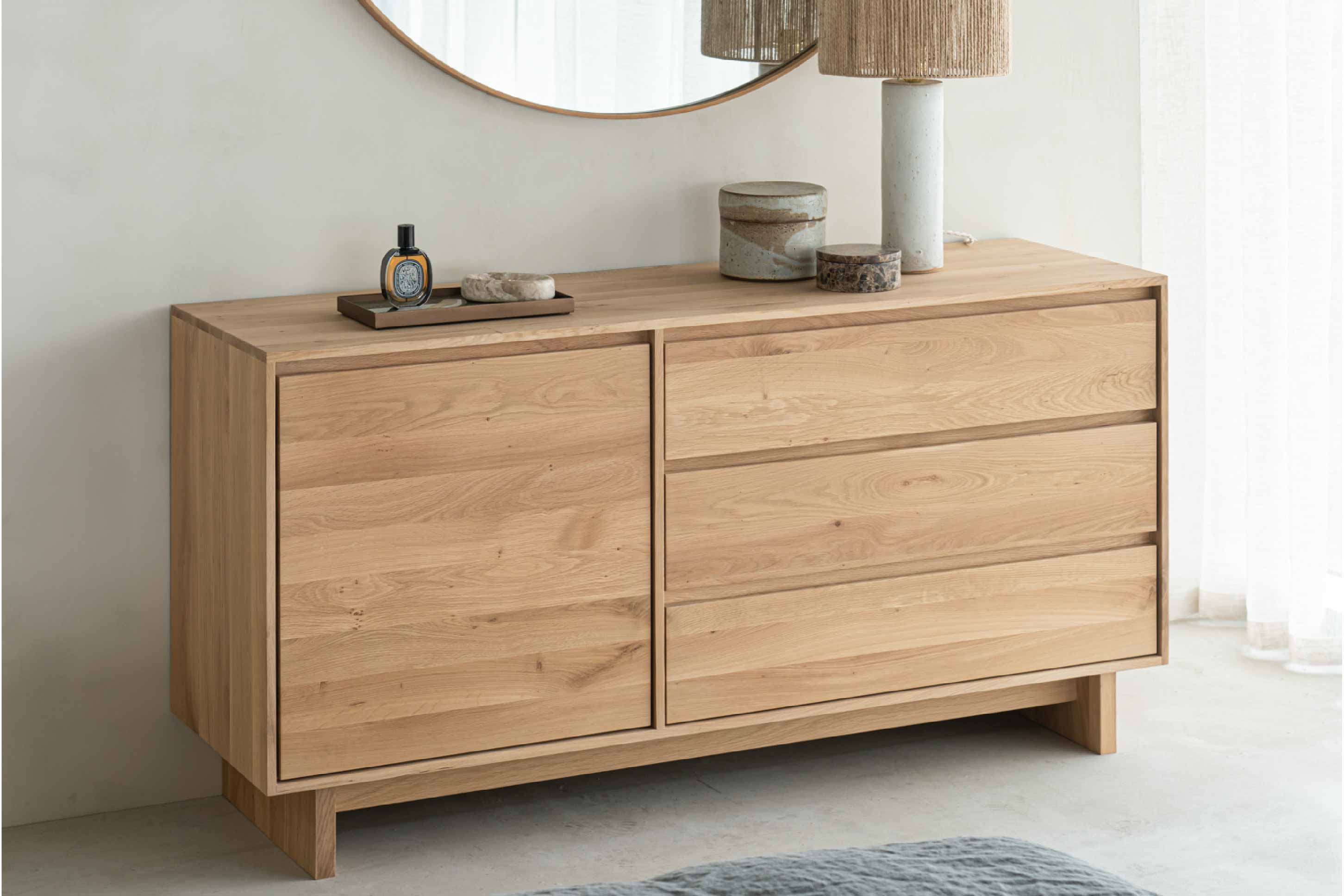 比利時原裝進口實木傢俬 - 收納系列 - Wave系列橡木一門餐具櫃