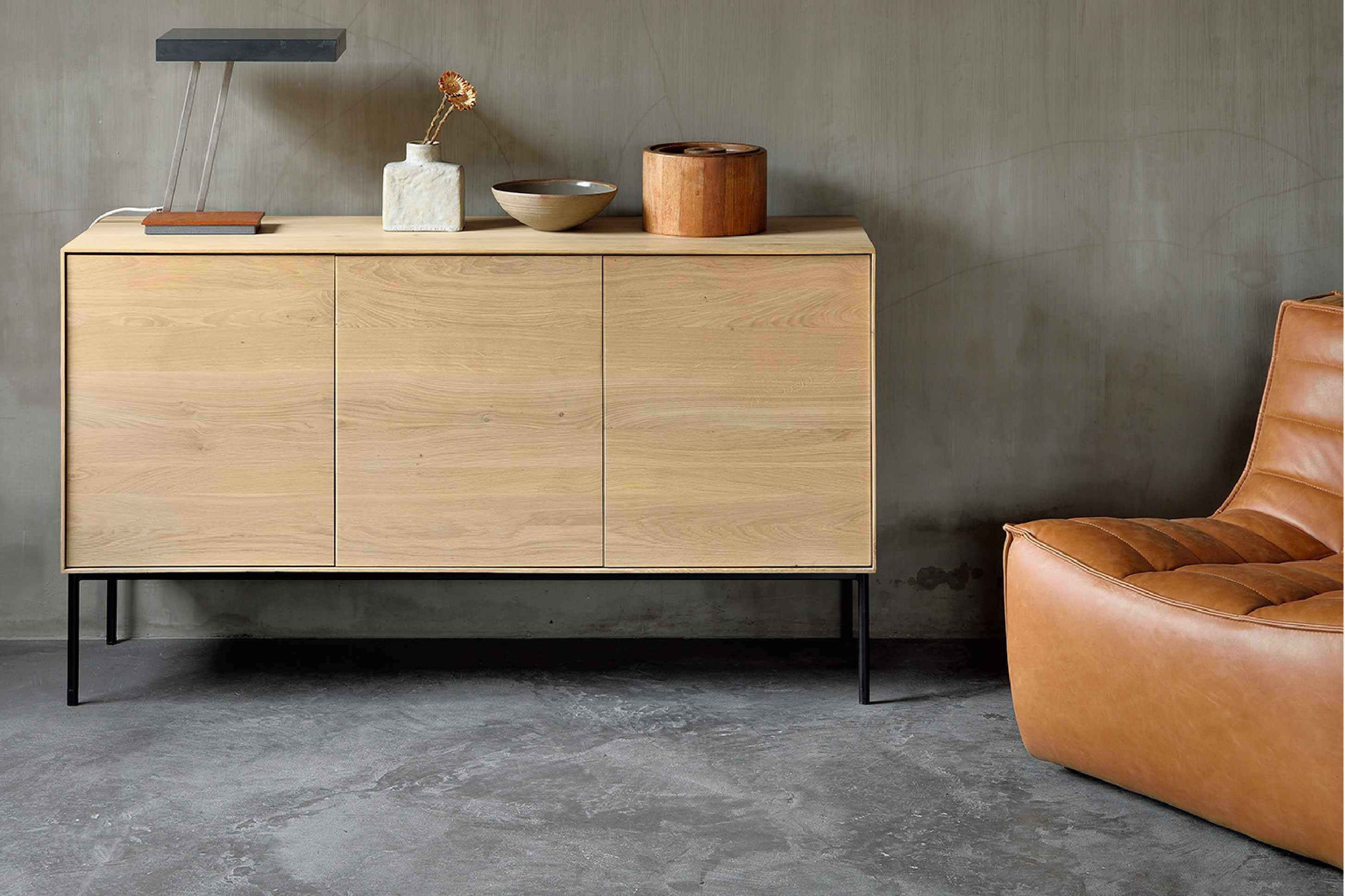 比利時原裝進口實木傢俬 - 收納系列 - Whitebird系列橡木三門餐具櫃