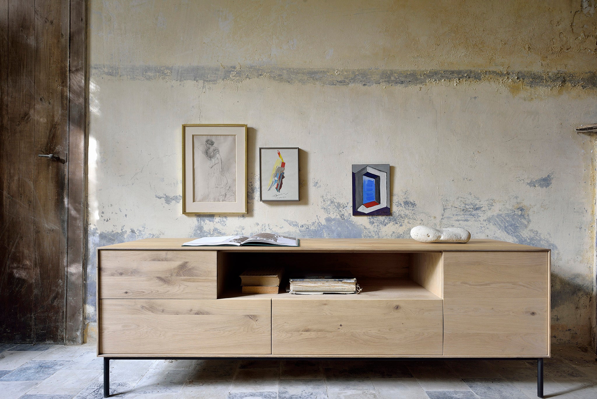 比利時原裝進口實木傢俬 - 收納系列 - Whitebird系列橡木一門電視櫃