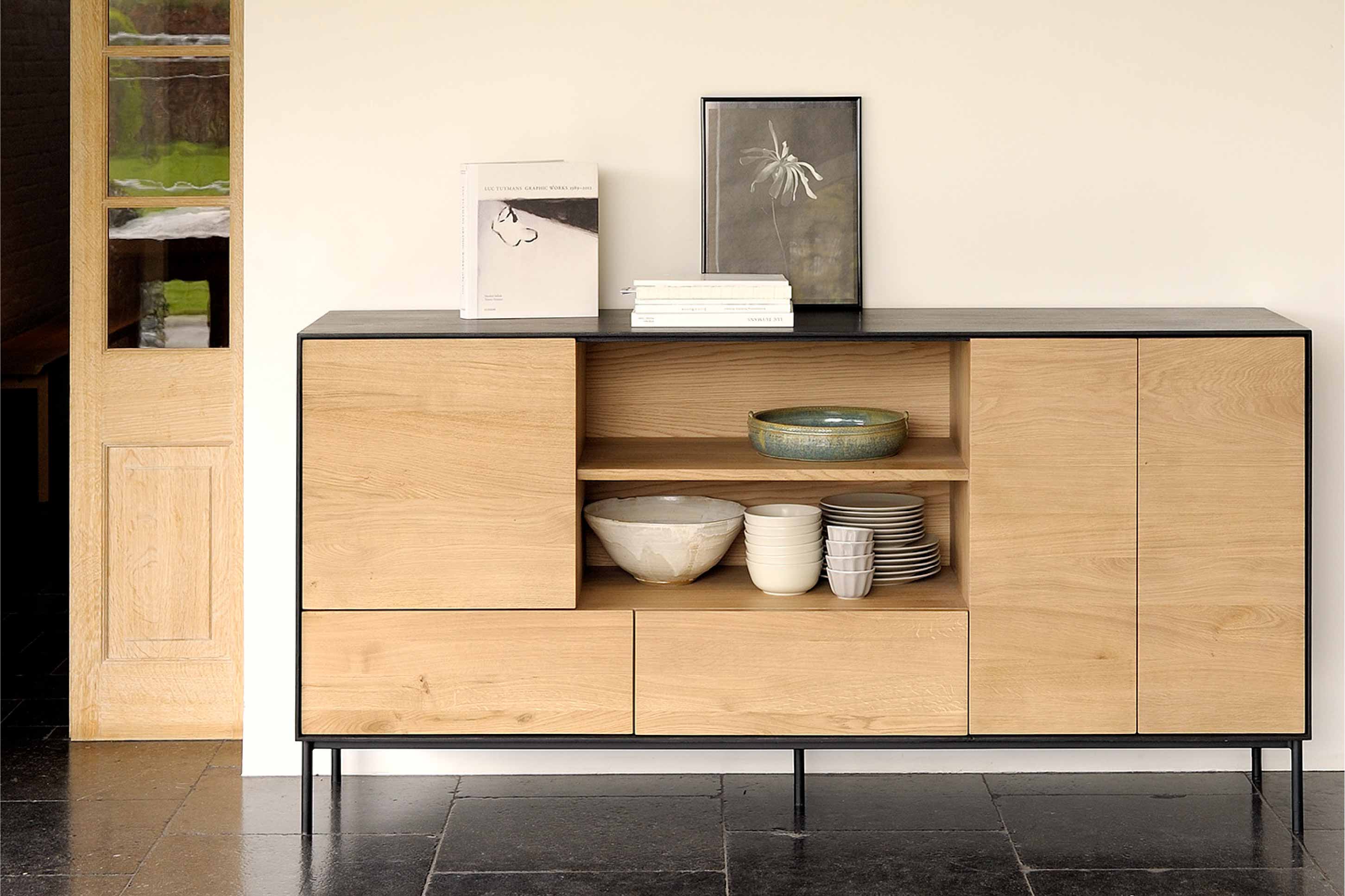 比利時原裝進口實木傢俬 - 收納系列 -  Blackbird系列橡木三門餐具櫃