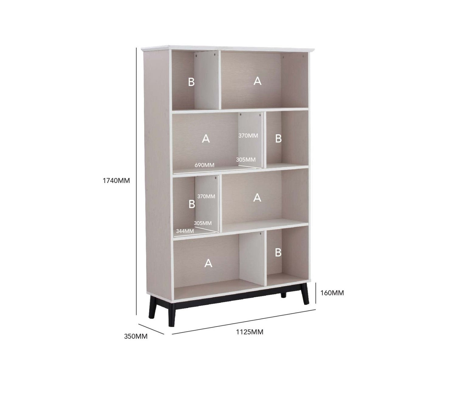 馬來西亞原裝進口實木傢俬 - NZ系列 - HOWELL高身書櫃