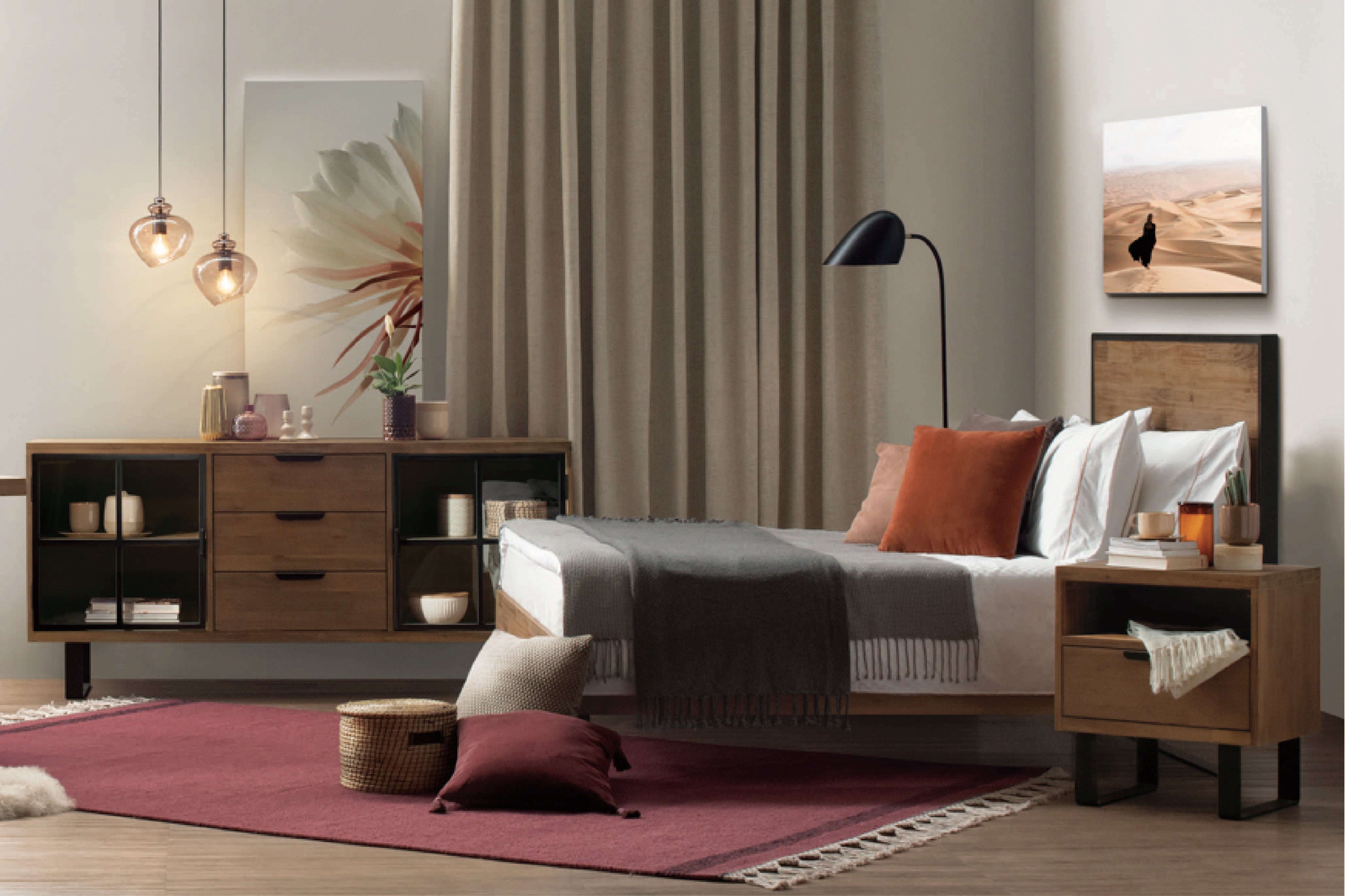 馬來西亞原裝進口實木傢俬 - F系列 - Brighton布萊頓雙人床架 (Queen Size)