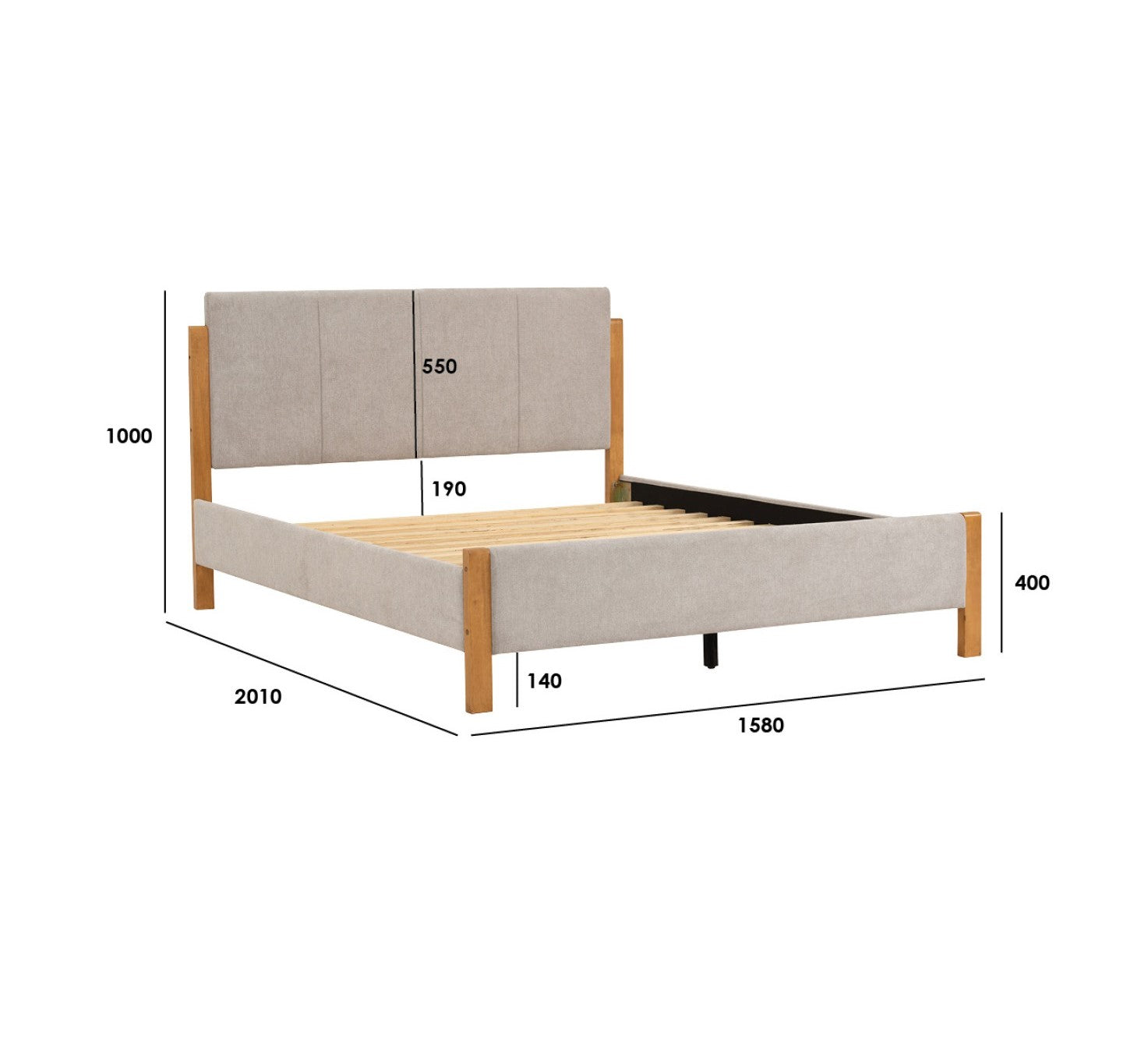 馬來西亞原裝進口實木傢俬 - NZ系列 - MAYER雙人床架 (Queen Size)