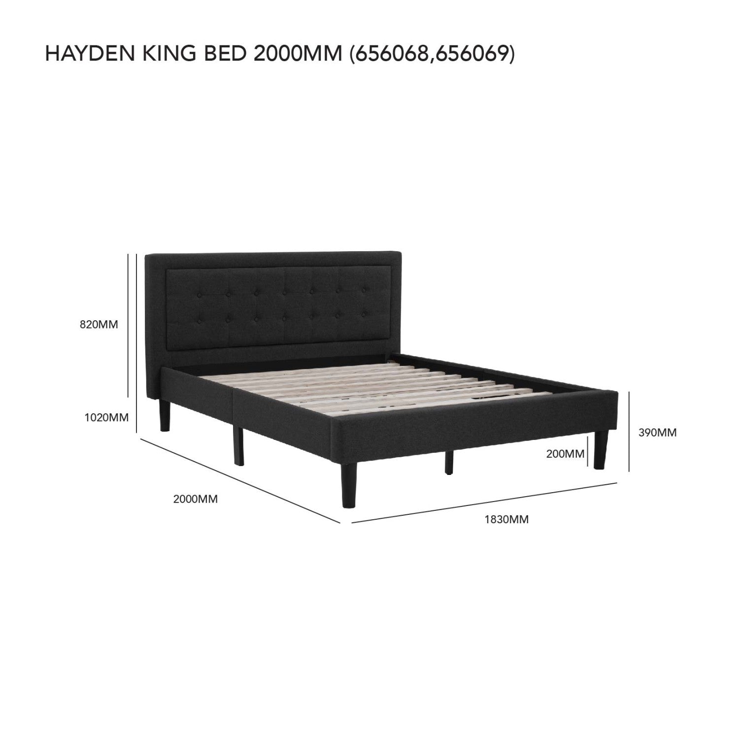 馬來西亞原裝進口實木傢俬 - NZ系列 - HAYDEN雙人床架