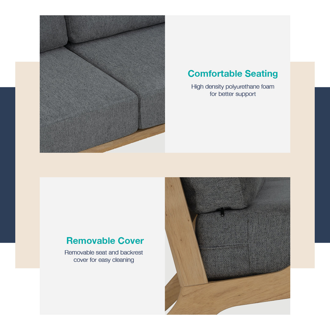 馬來西亞原裝進口實木傢俬 - LU系列 - ATIVA三座位梳化