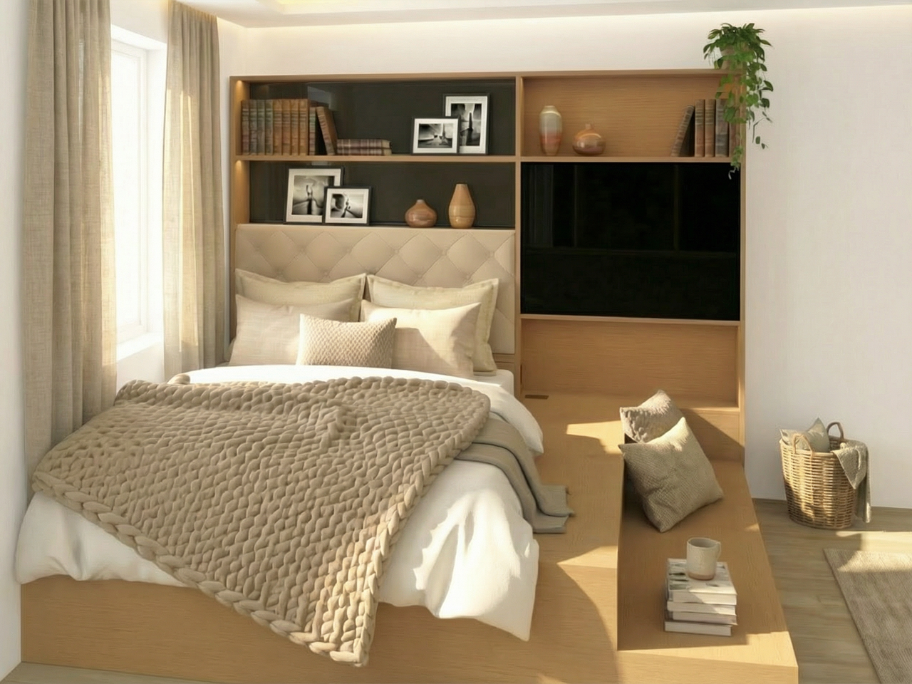 電動升降儲物床