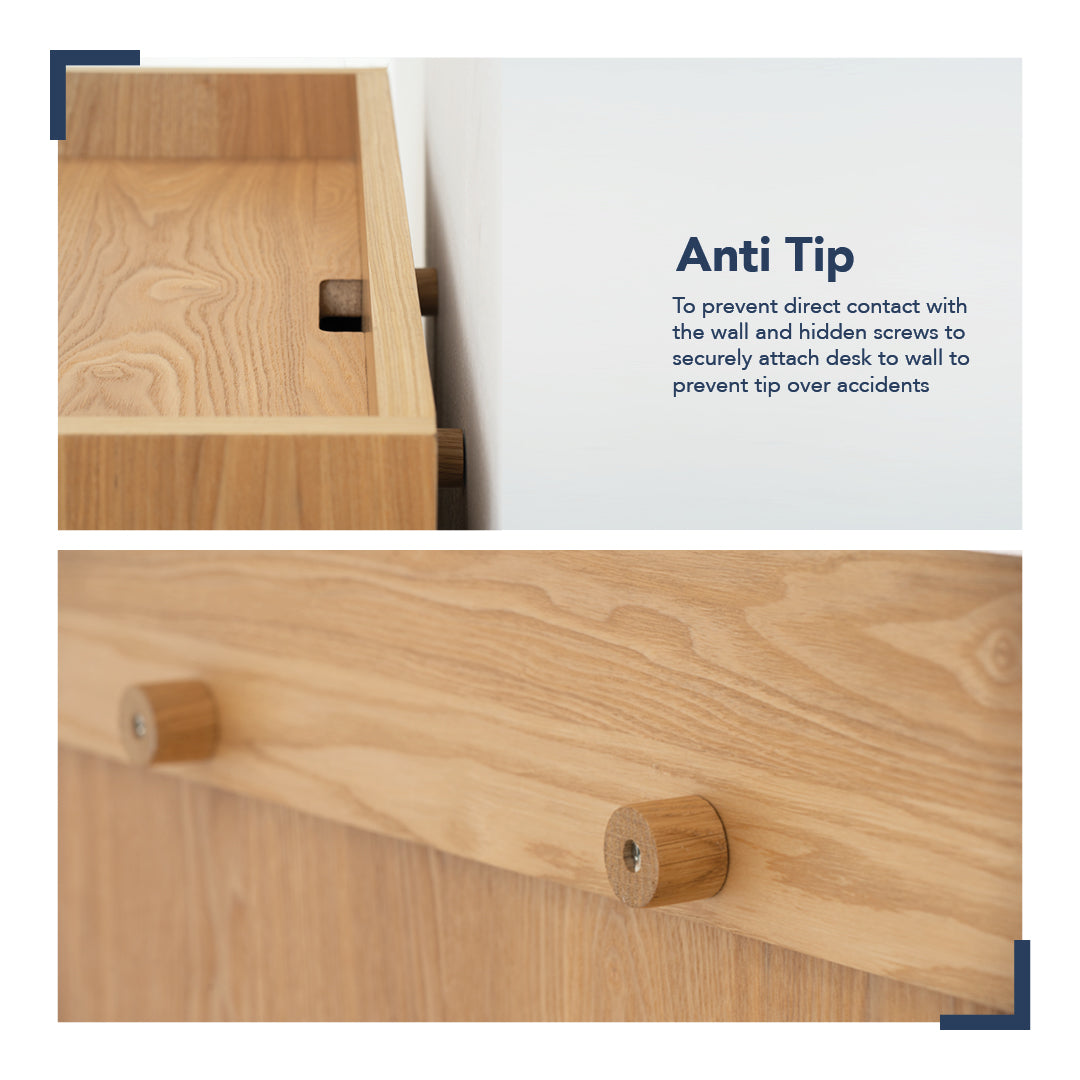 馬來西亞原裝進口實木傢俬 - LU系列 - BARTON 下拉式書桌連儲物櫃