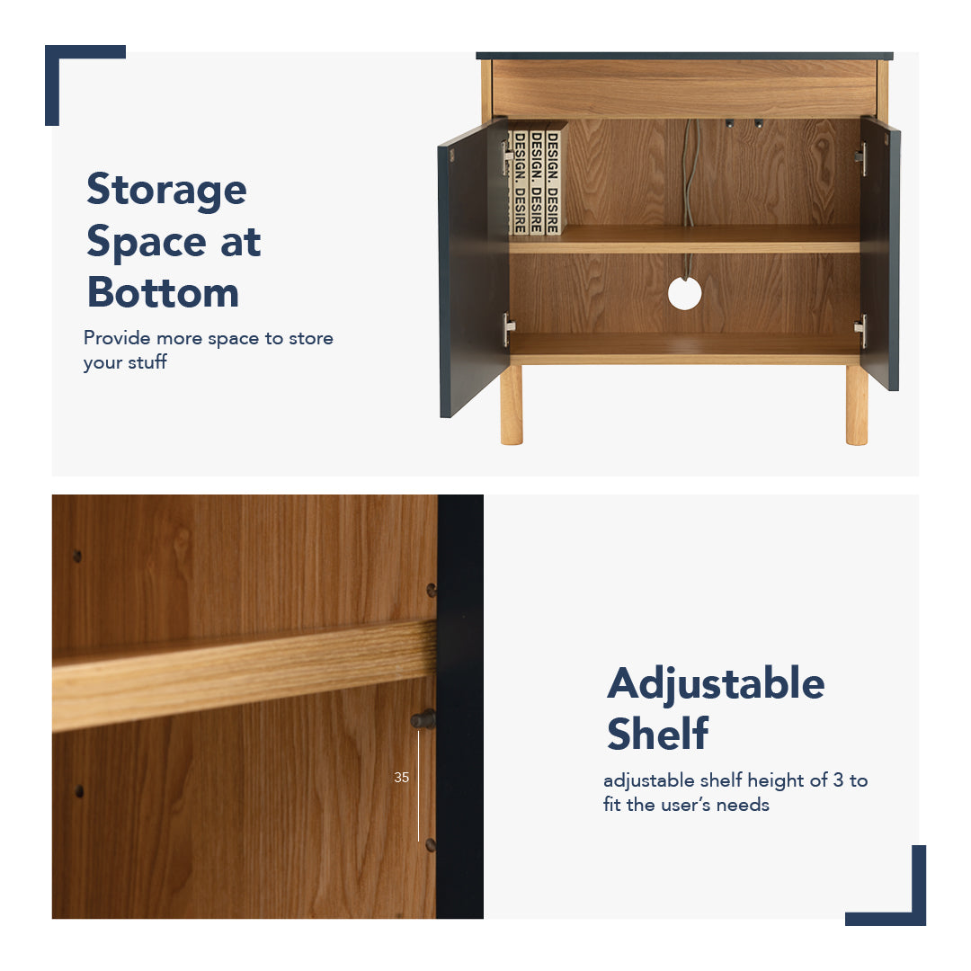 馬來西亞原裝進口實木傢俬 - LU系列 - BARTON 下拉式書桌連儲物櫃