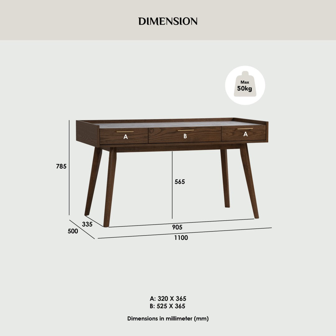 馬來西亞原裝進口實木傢俬 - NZ系列 - BREDA工作書桌