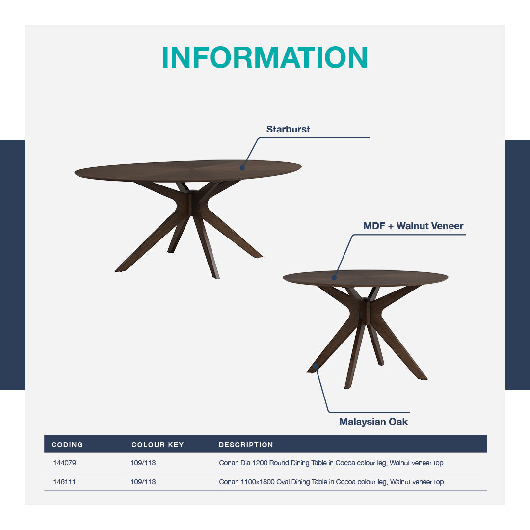 馬來西亞原裝進口實木傢俬 - LU系列 - CONAN圓形餐桌