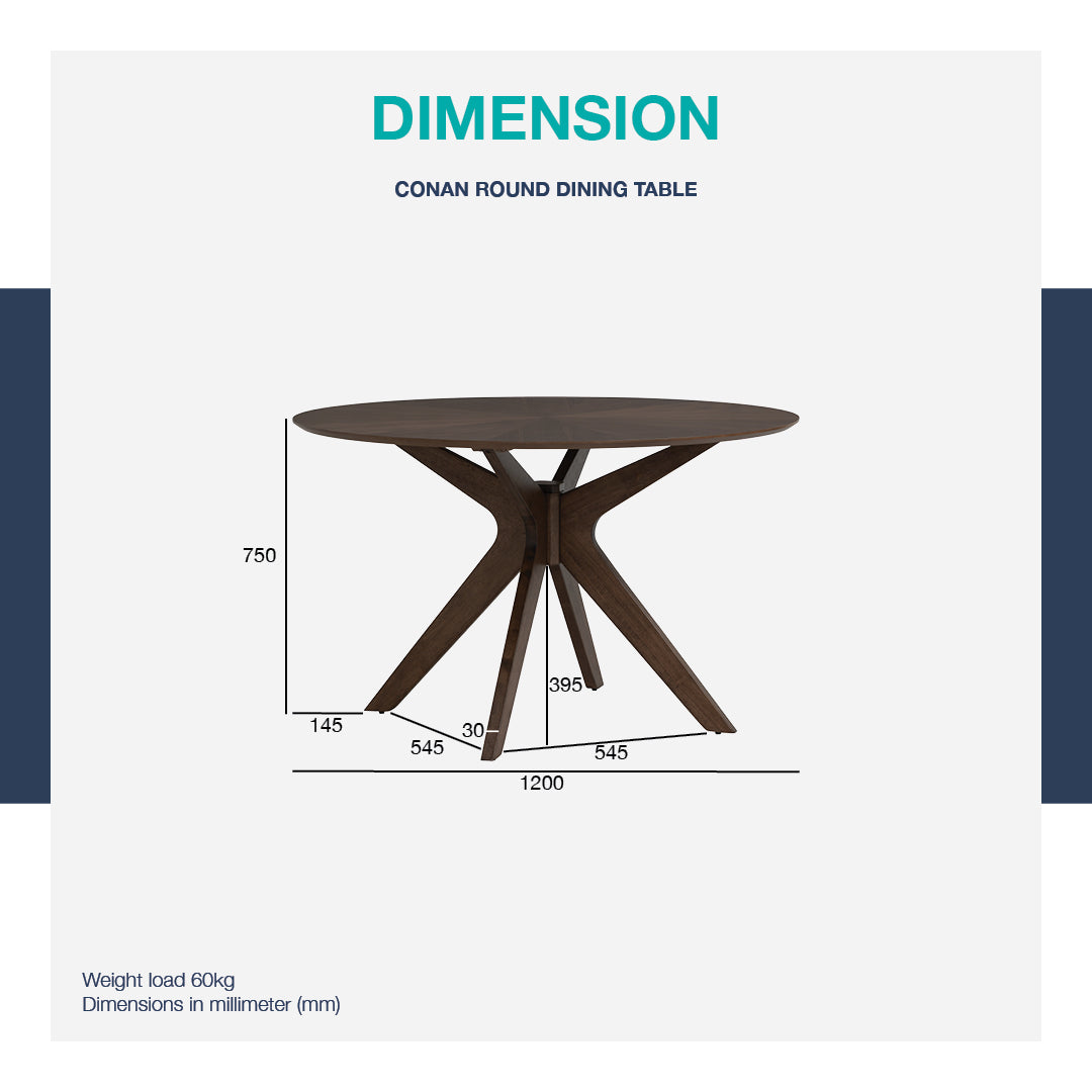馬來西亞原裝進口實木傢俬 - LU系列 - CONAN圓形餐桌