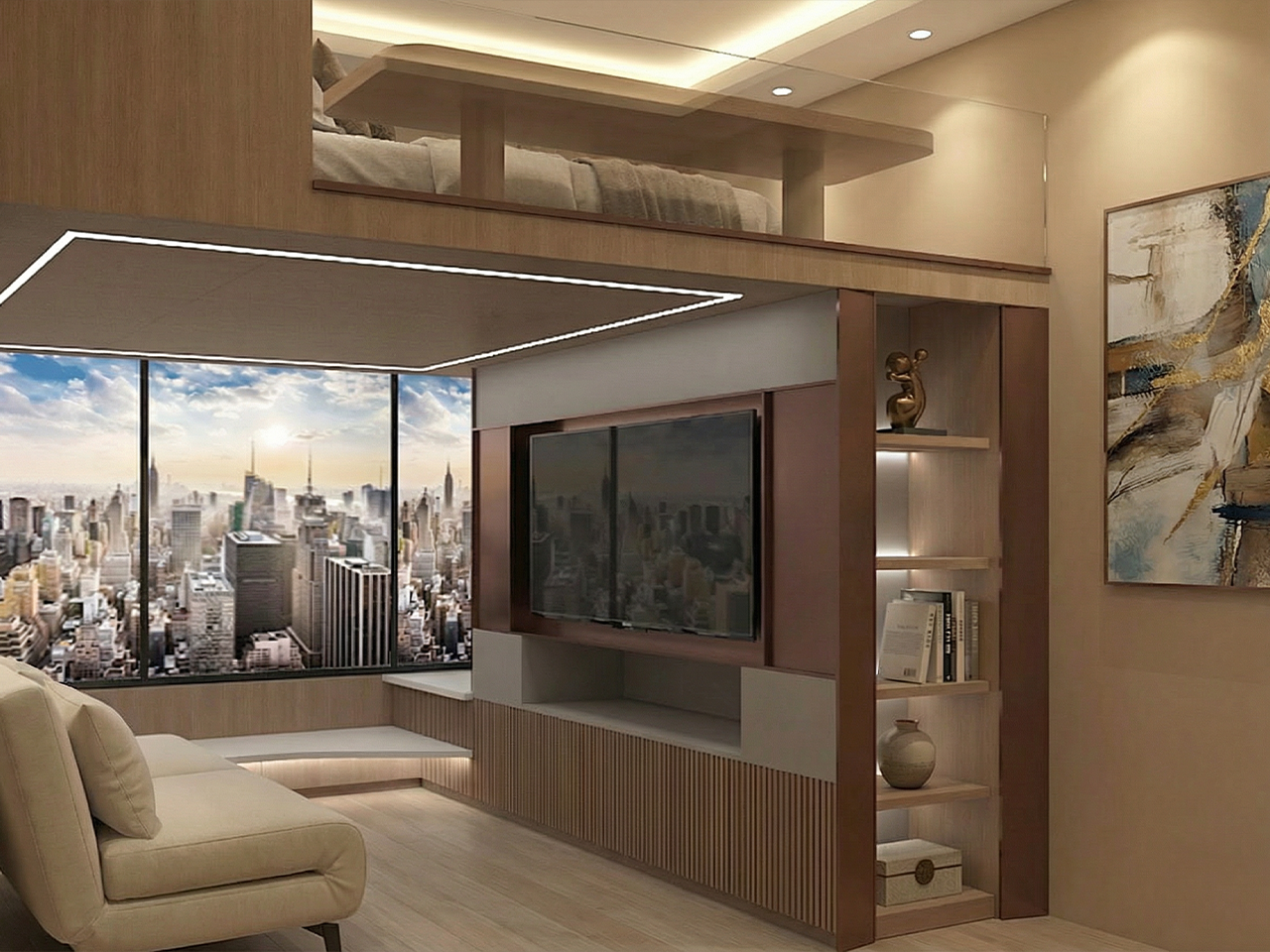 閣樓床多功能客廳