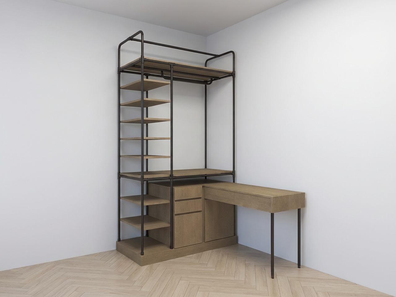 開放式衣櫃連書枱
