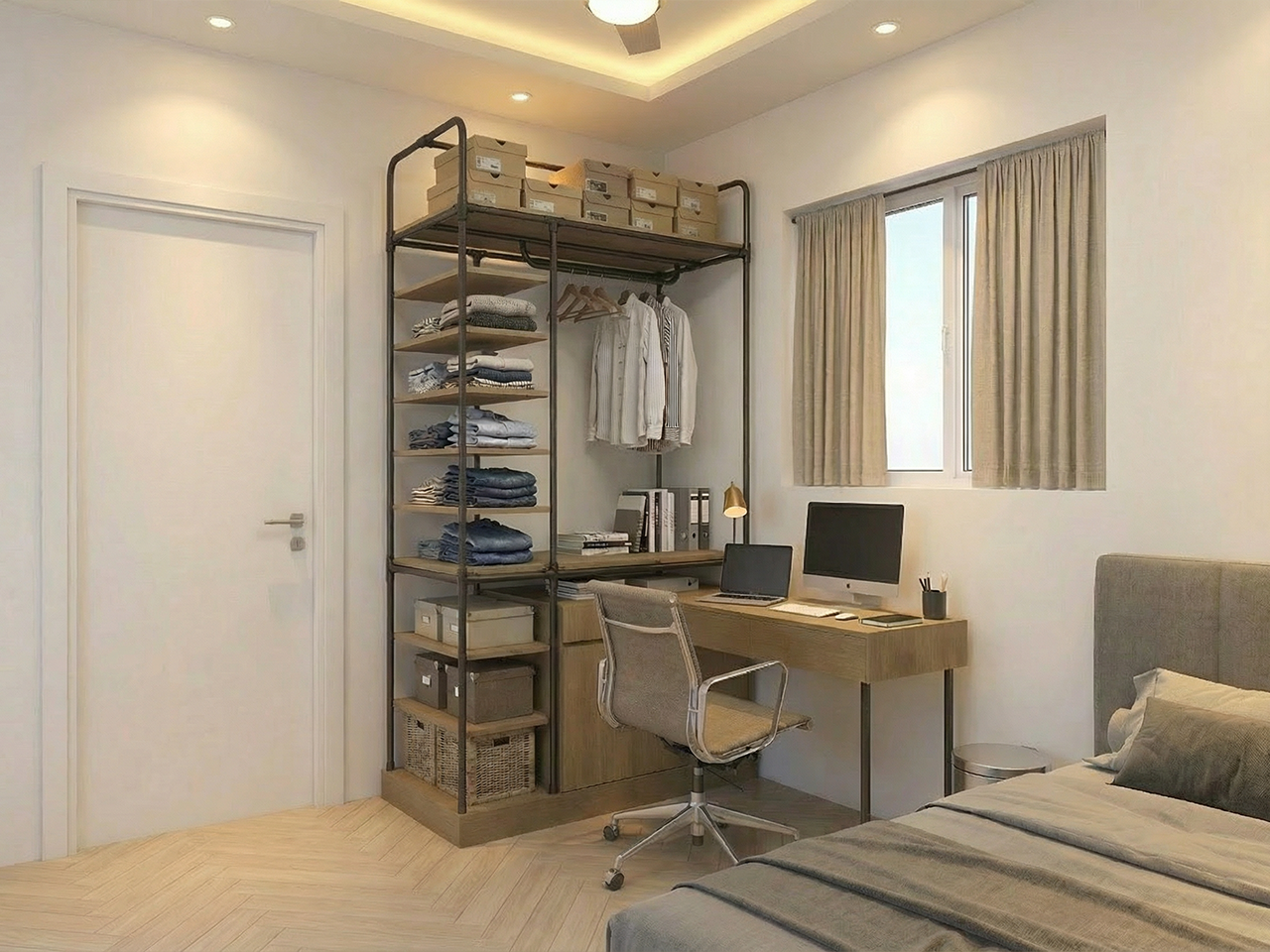 開放式衣櫃連書枱