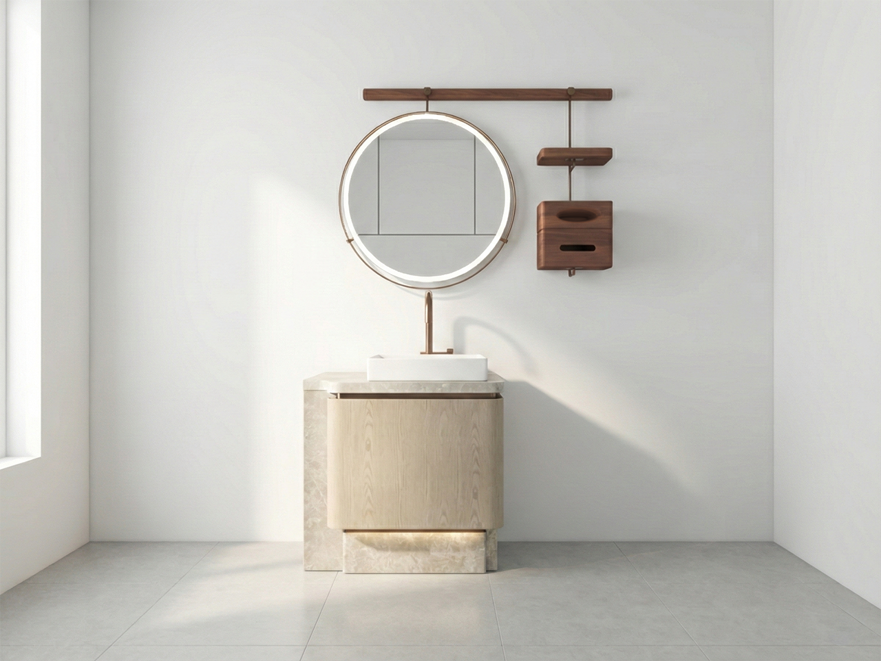 圓形LED浴室吊鏡櫃