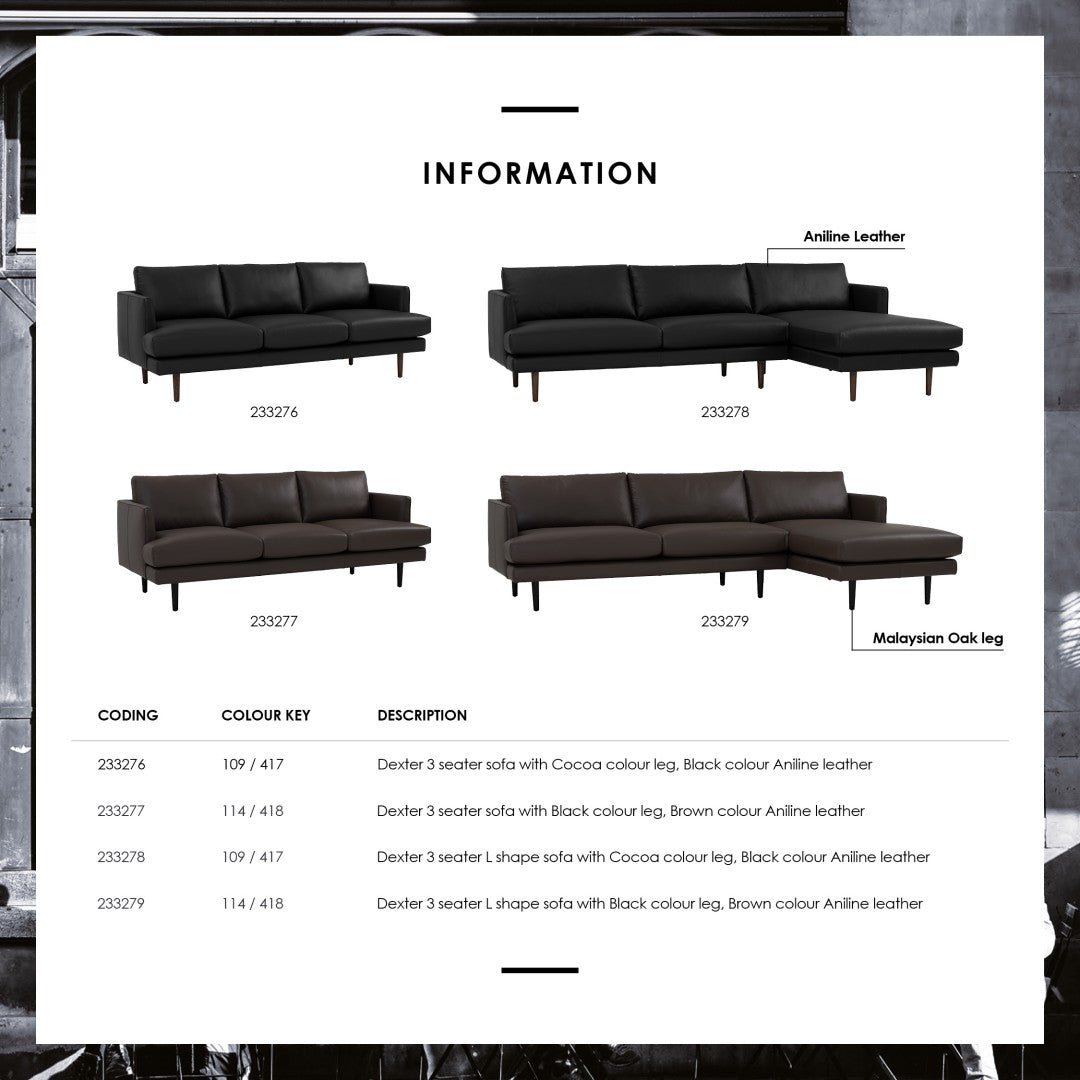 馬來西亞原裝進口實木傢俬 - NC系列 - DEXTER三座位梳化