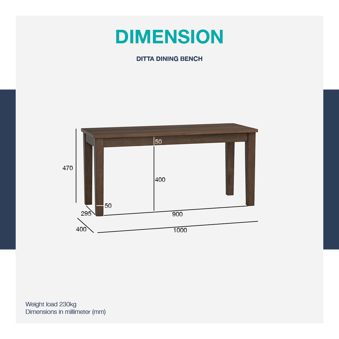 馬來西亞原裝進口實木傢俬 - LU系列 - DITTA 1.0米長凳