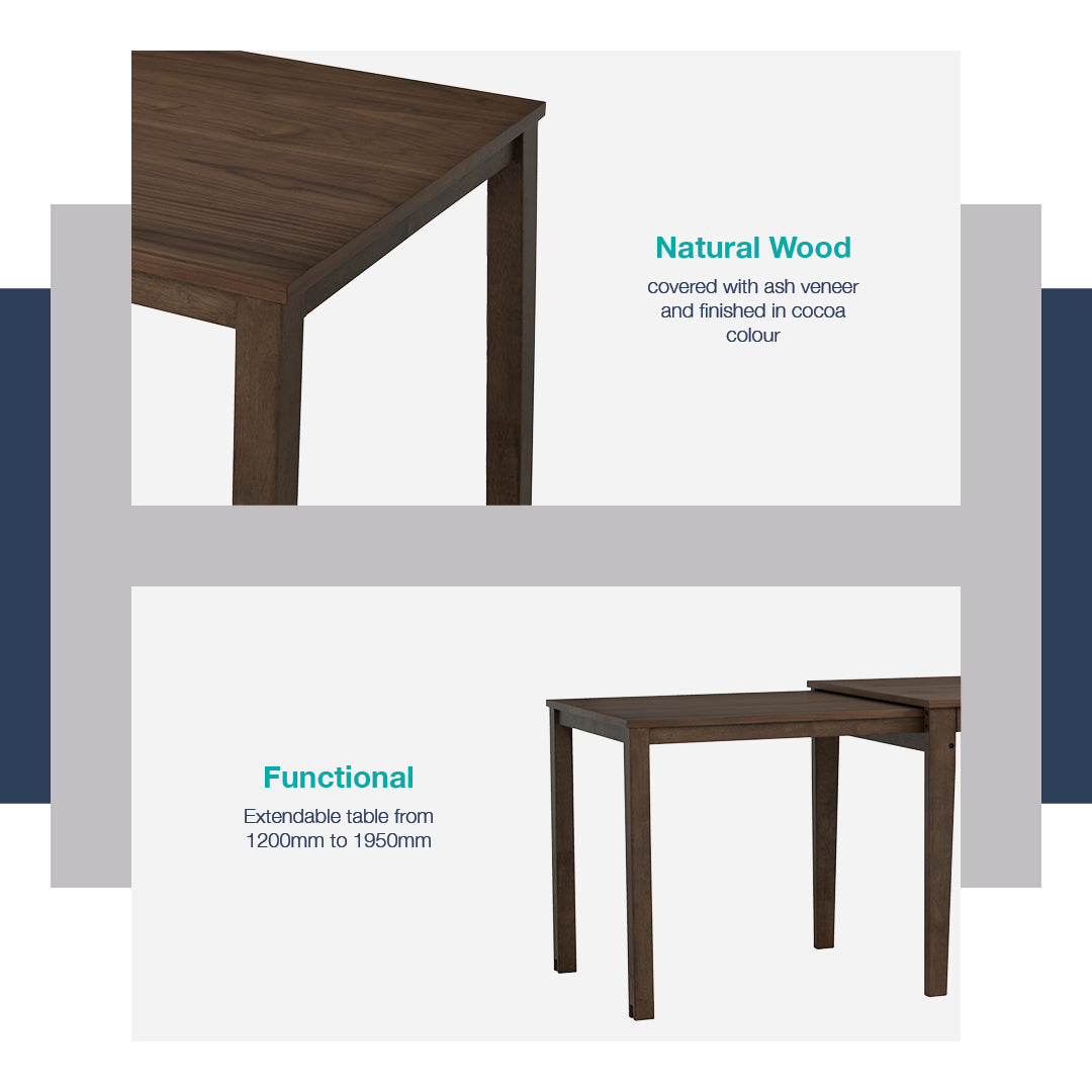 馬來西亞原裝進口實木傢俬 - LU系列 - DITTA延伸餐桌