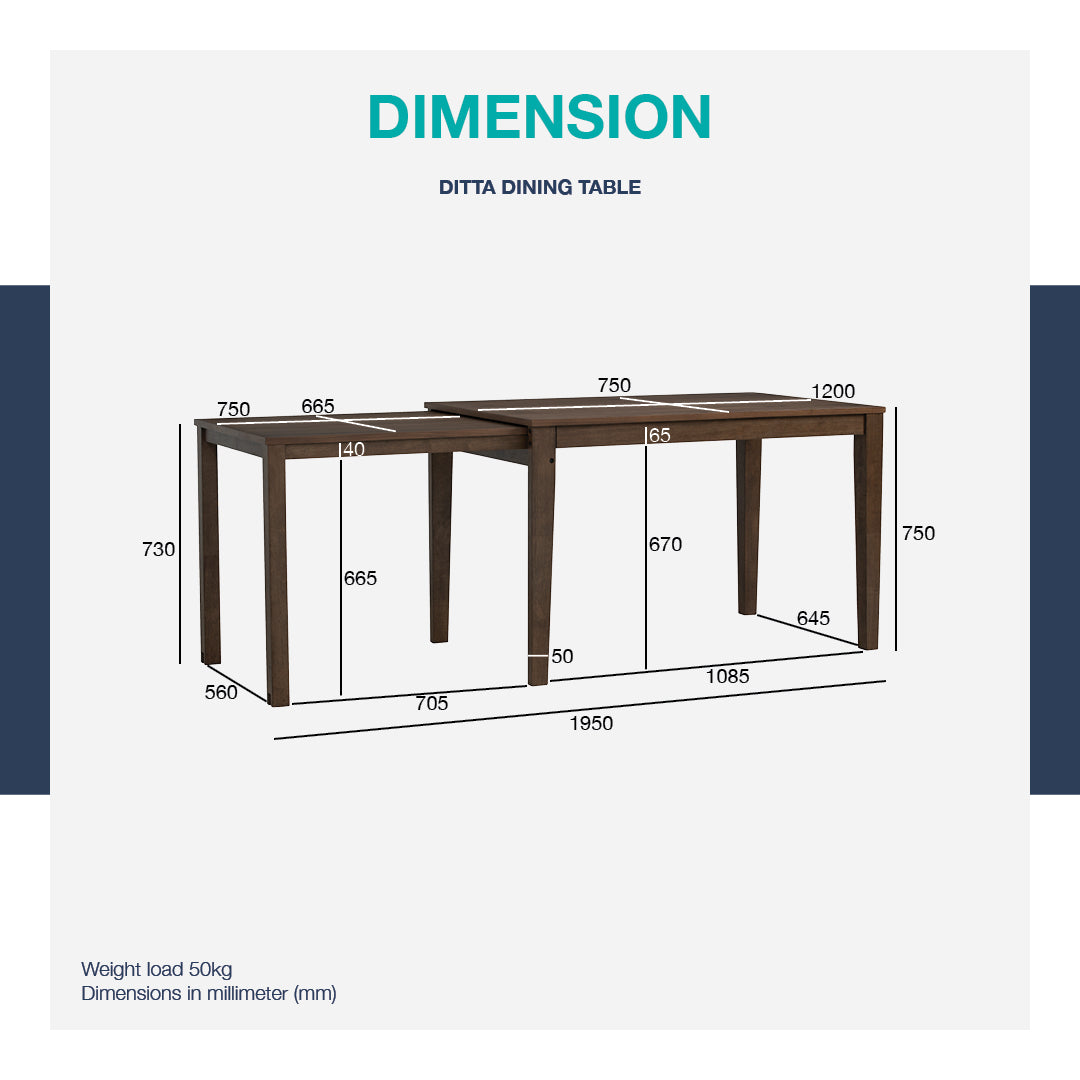 馬來西亞原裝進口實木傢俬 - LU系列 - DITTA延伸餐桌