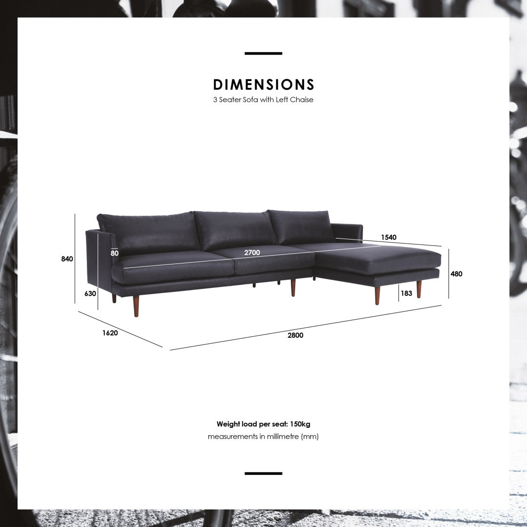 馬來西亞原裝進口實木傢俬 - NC系列 - DEXTER L形三座位梳化