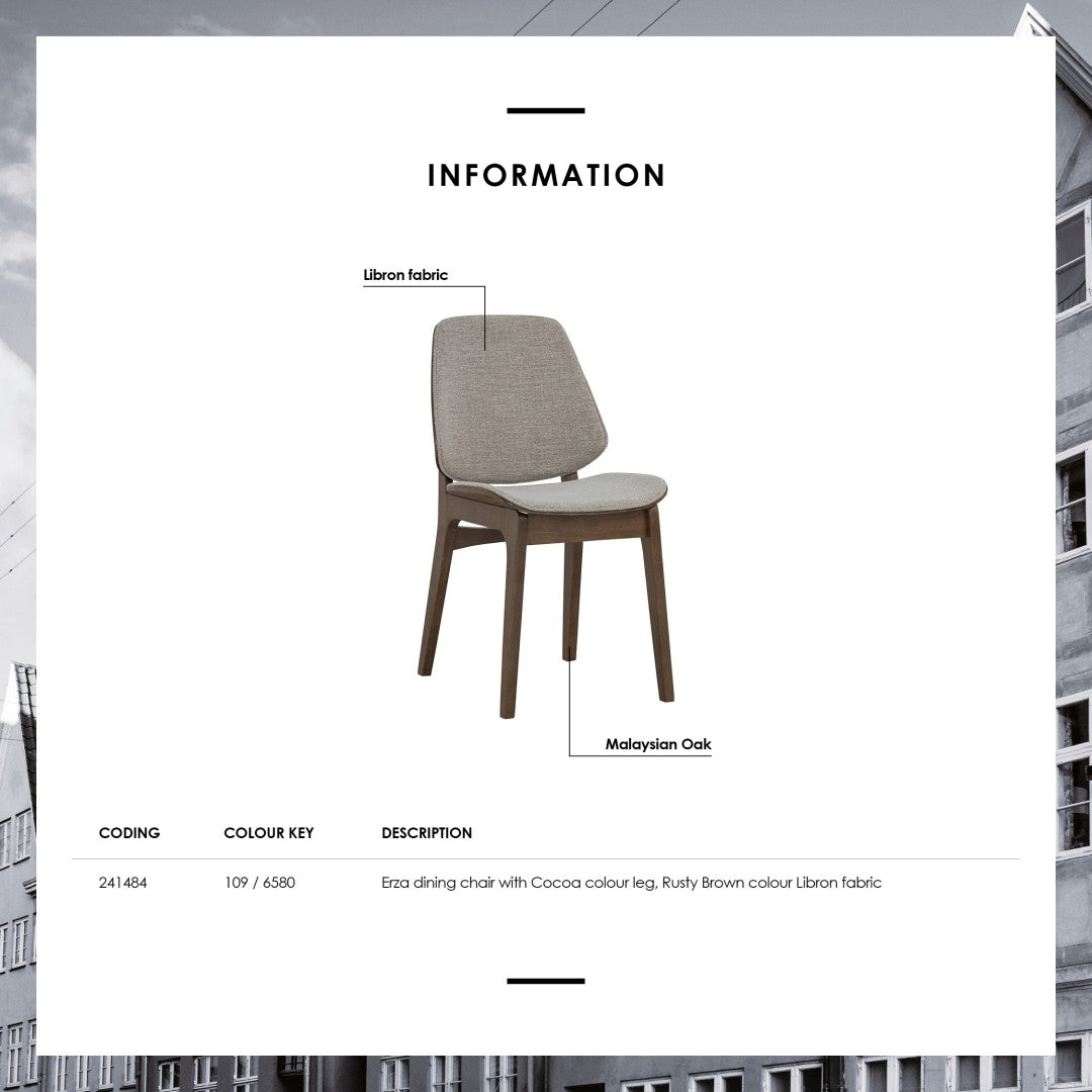 馬來西亞原裝進口實木傢俬 - NC系列 - ERZA 餐椅