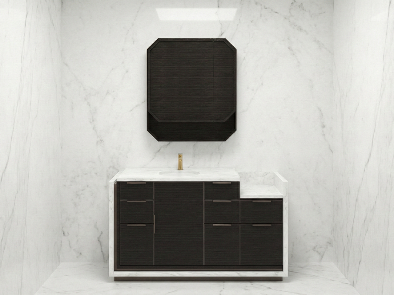 LuxeCorner奢黑浴室吊地櫃組合