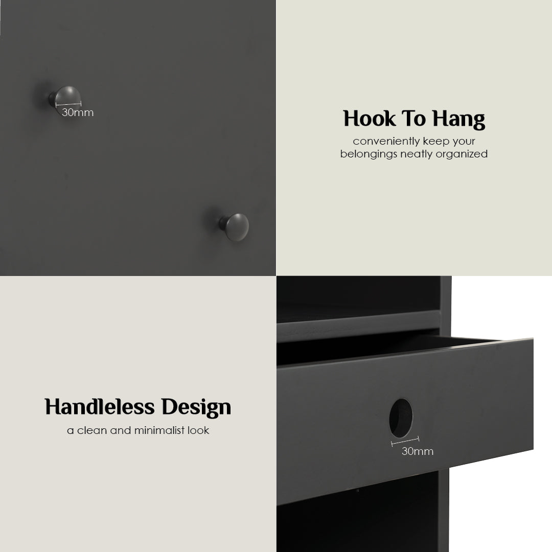 馬來西亞原裝進口實木傢俬 - NZ系列 - FELIPE旋轉式鞋櫃連全身鏡